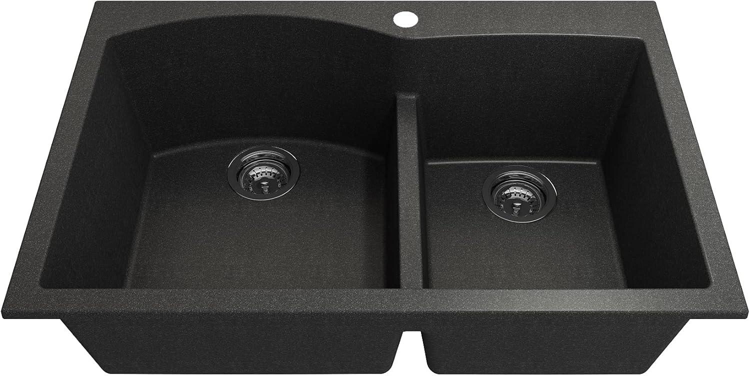 Campino 33'' L Double Bowl Granite Kitchen Sink