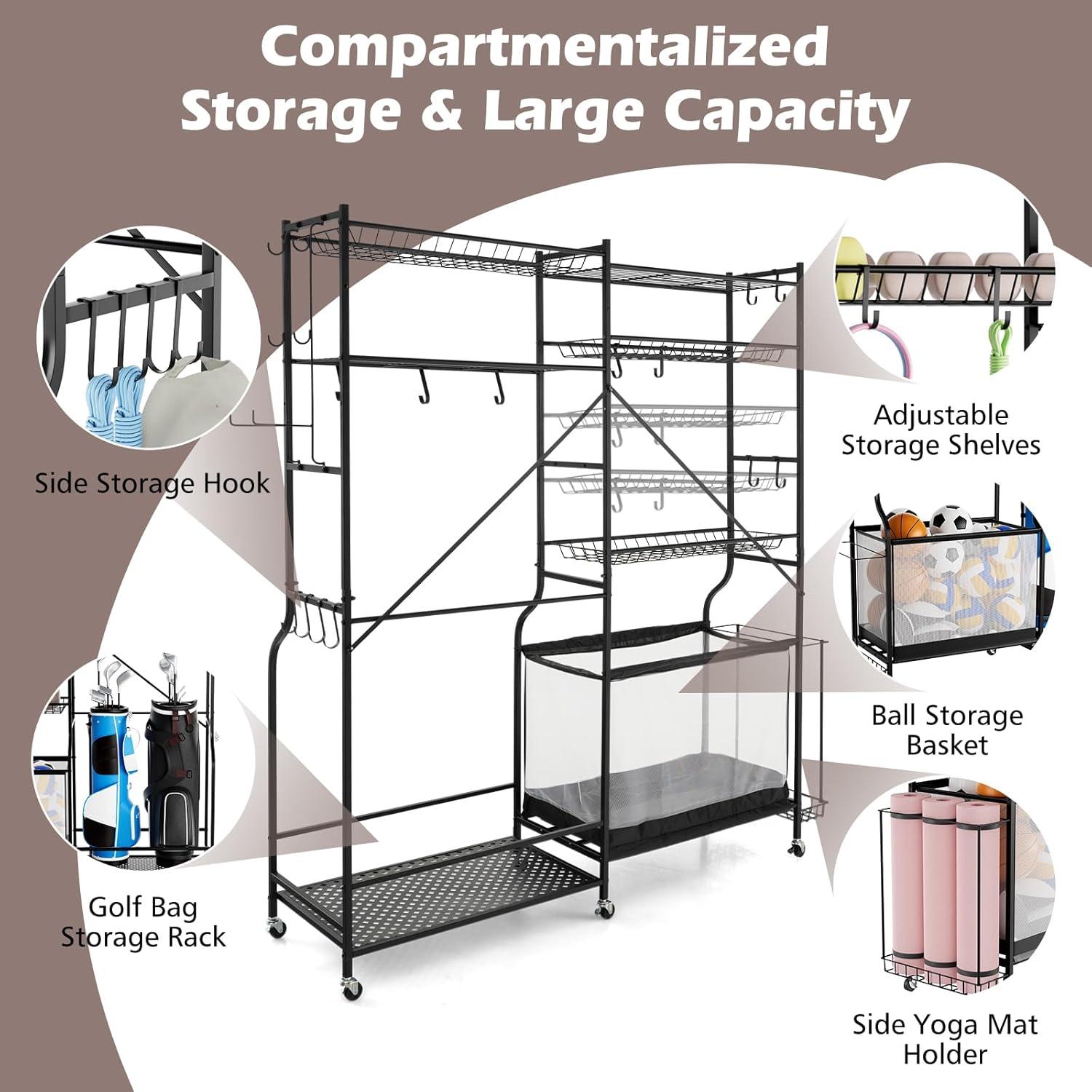 Resenkos Sports Equipment Organizer for Garage