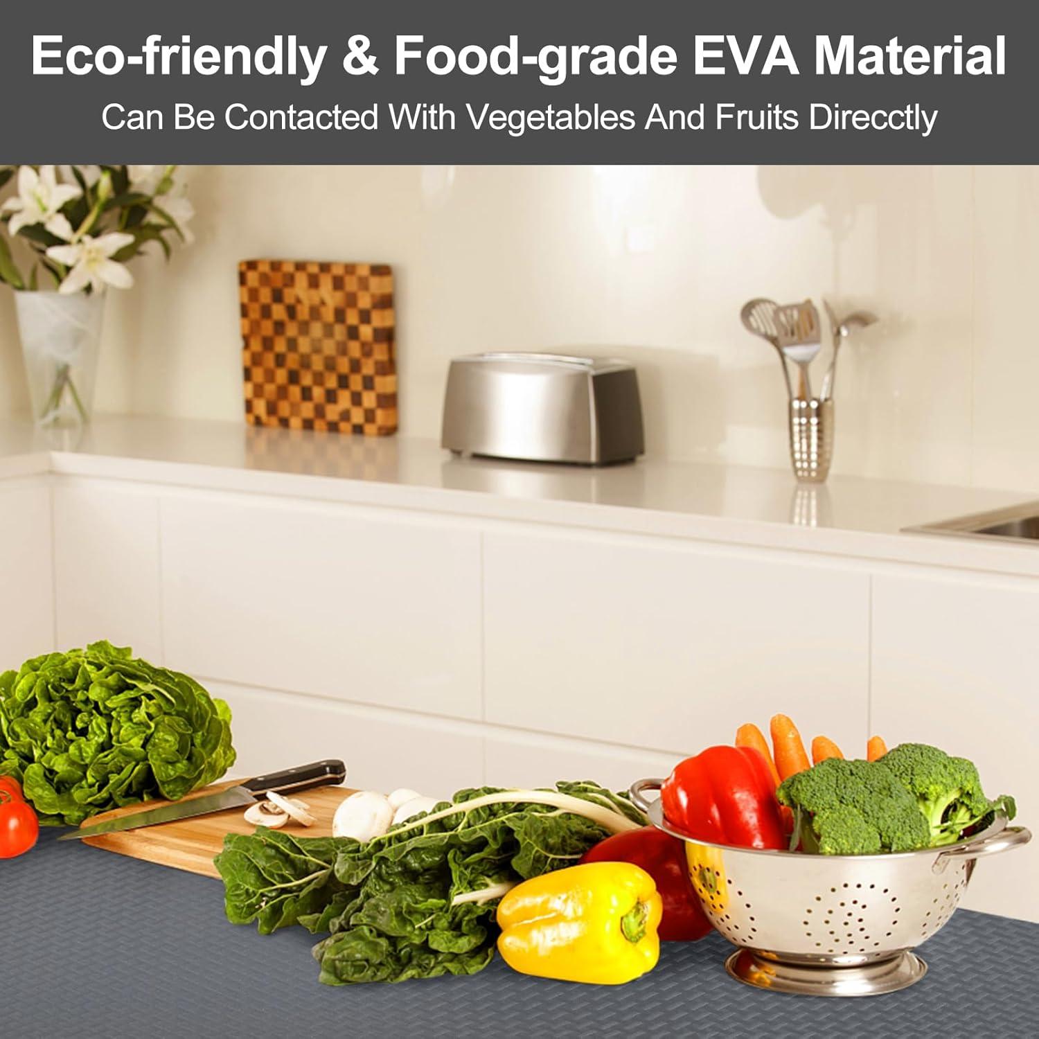 Gray Non-Adhesive EVA Kitchen Shelf Liner Roll