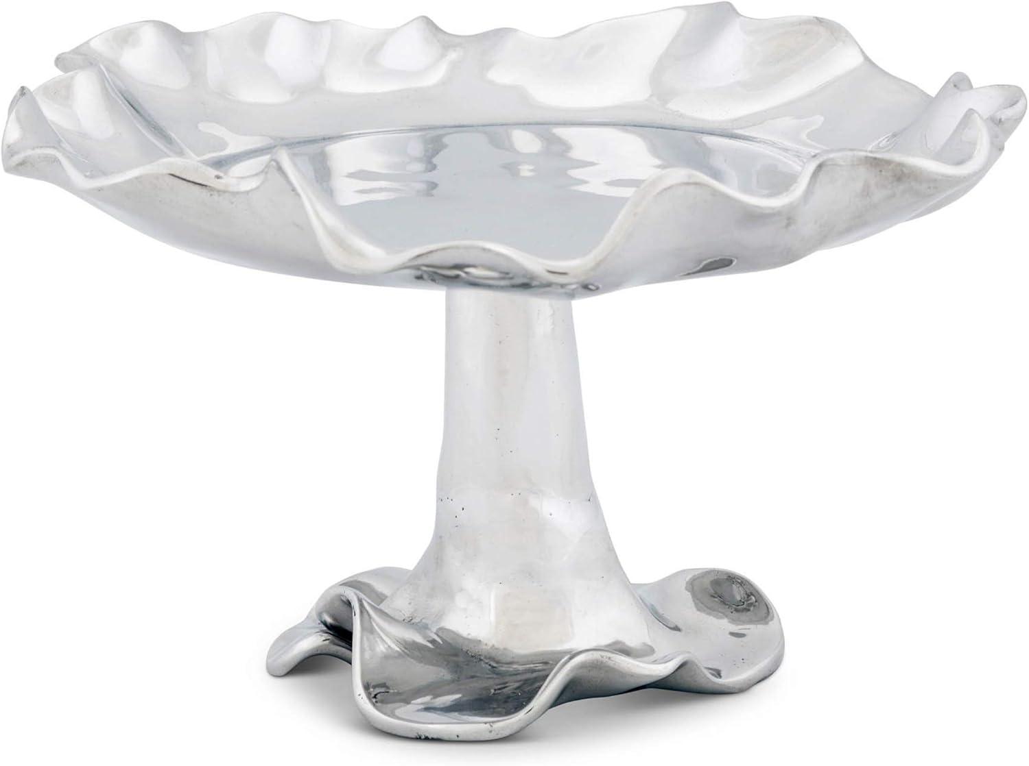 Carmel Polished Aluminum Elevated Serving Tray 9 inch