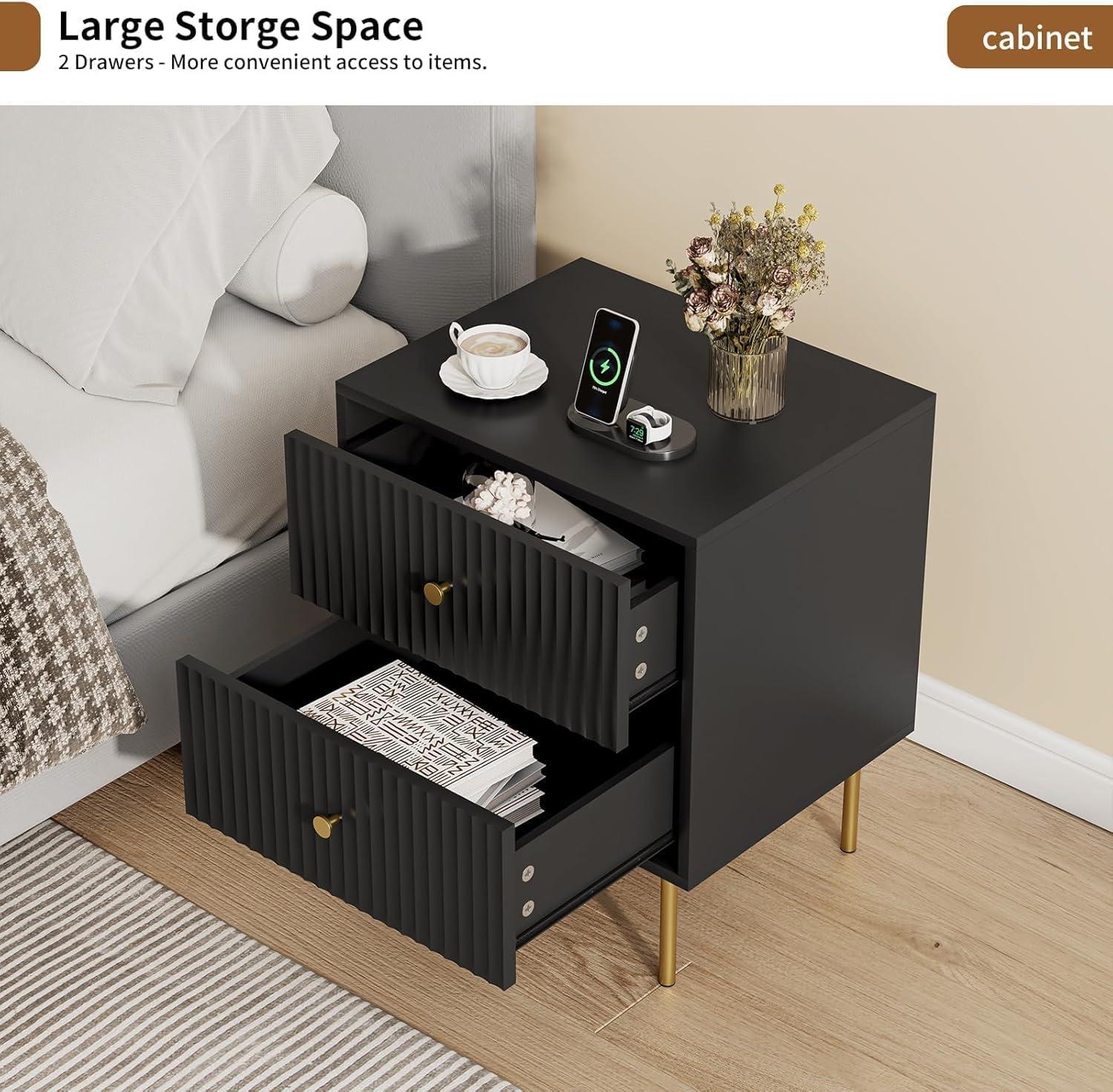 Nightstand With 2 Drawers (Set of 2)