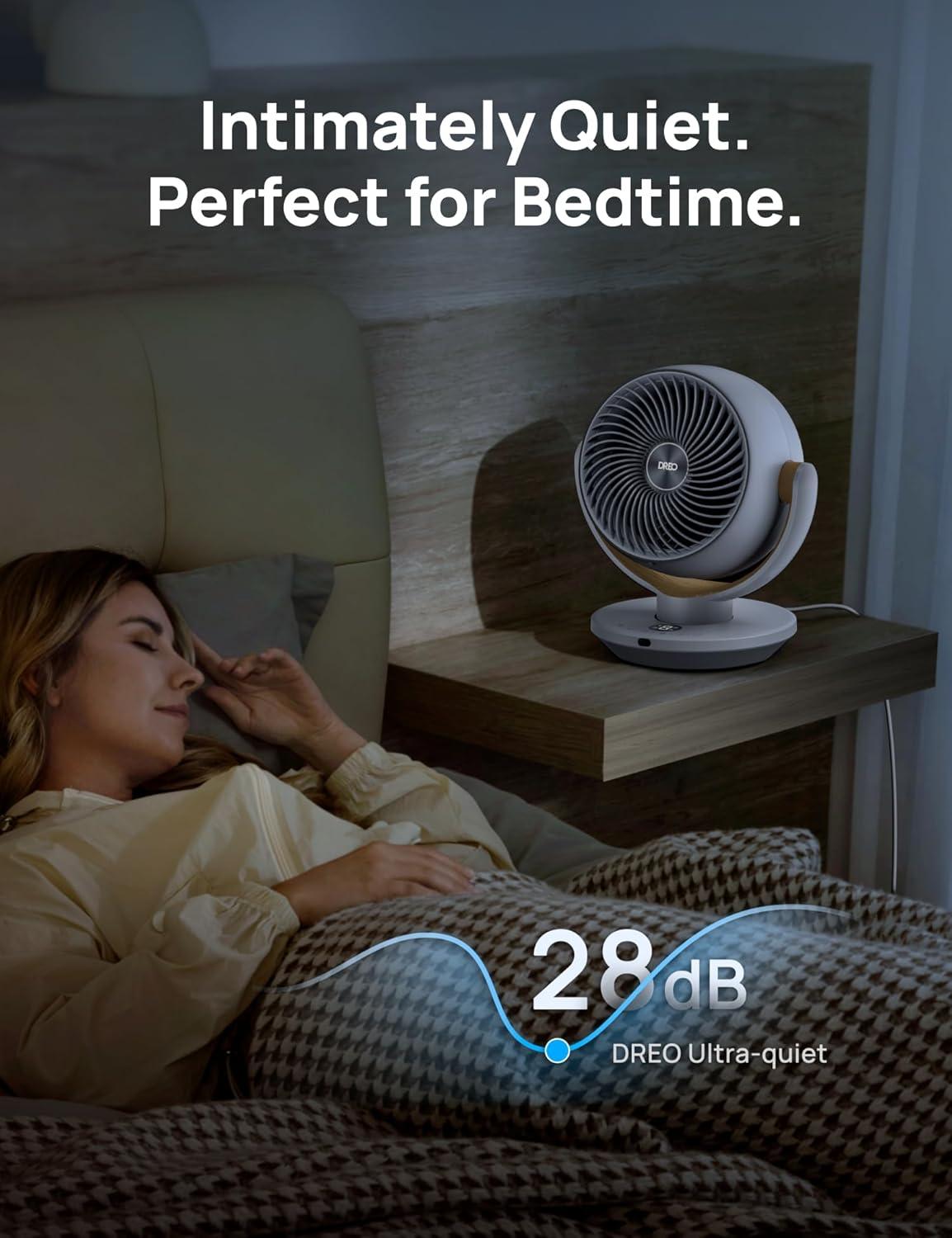 Dreo Fan for Bedroom, Desk Air Circulator Fans with Remote, 11 Inch Table Fan for Whole Room, 60ft Powerful Airflow, 120° Vertical Manual and 90° Oscillating, 4 Speeds, 8H Timer, 28dB Quiet, Home