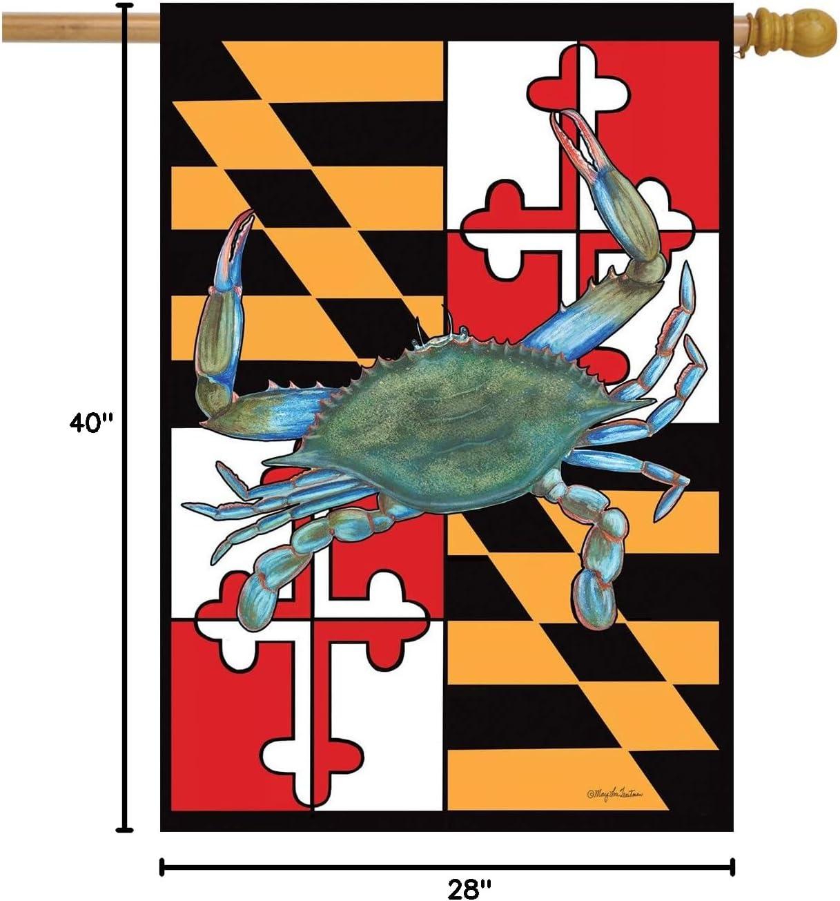 Maryland Crab Patriotic Polyester Outdoor House Flag