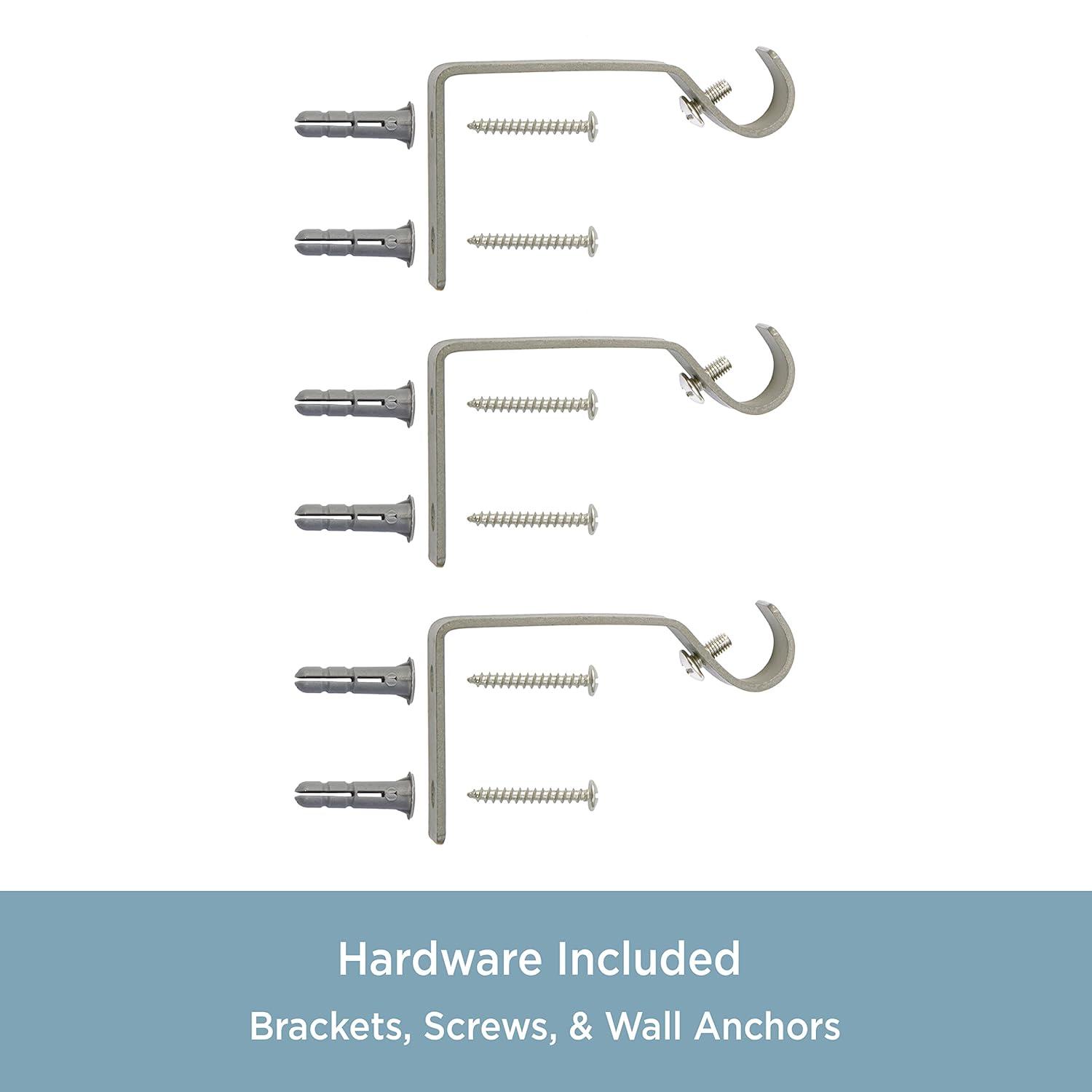 Kenney Manchester Mercer 3/4" Brushed Nickel Single Curtain Rod