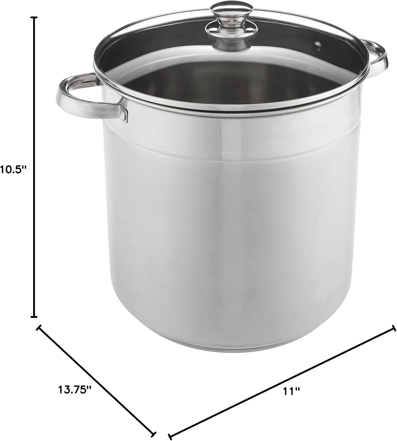 16 Qt Stainless Steel Stockpot with Encapsulated Bottom