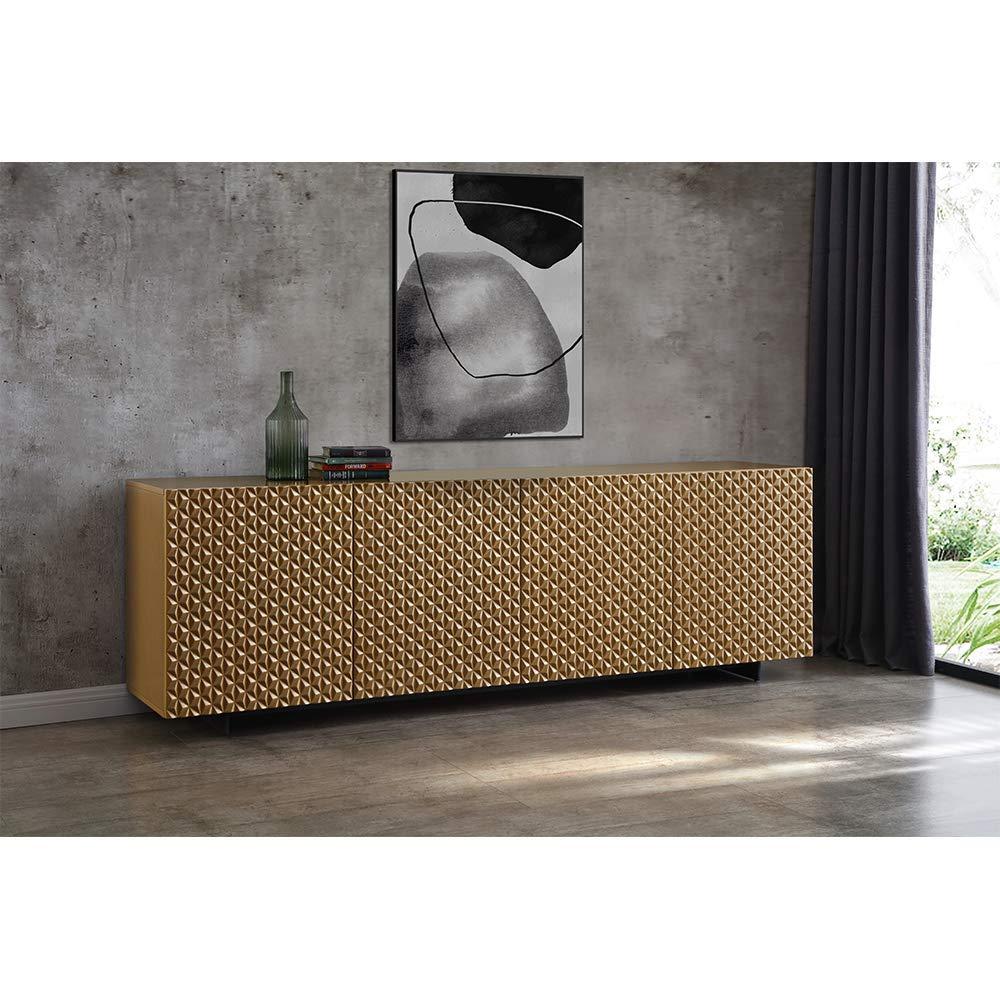 Whiteline Modern Living Harper Buffet Large 94", high gloss gold, Design on doors