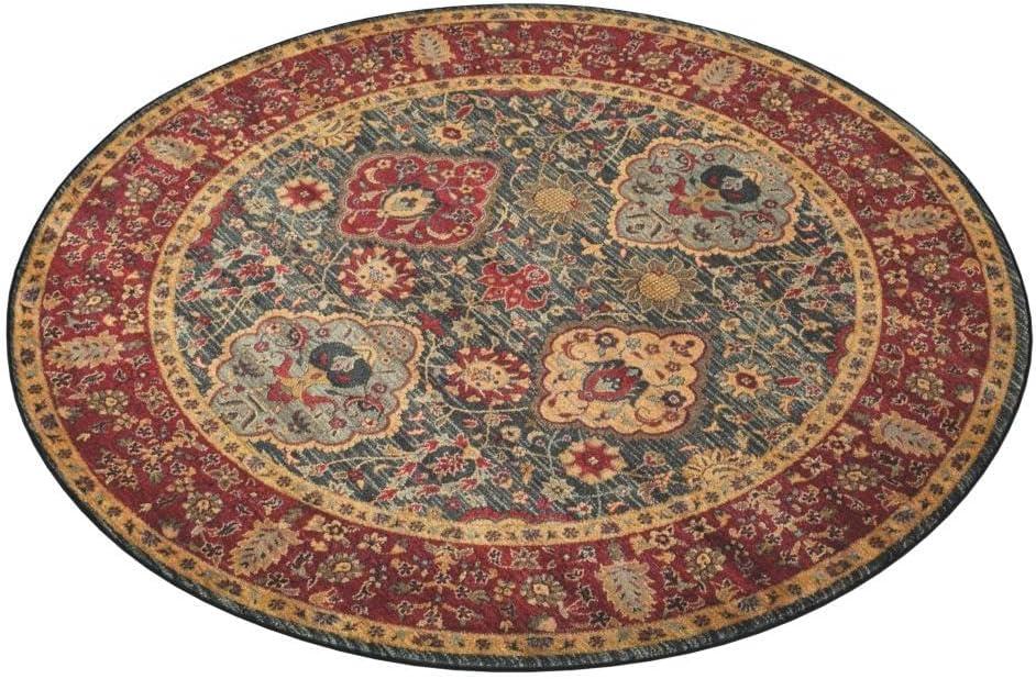 Mahal MAH655 Power Loomed Area Rug - Navy/Red - 5'1" round - Safavieh.