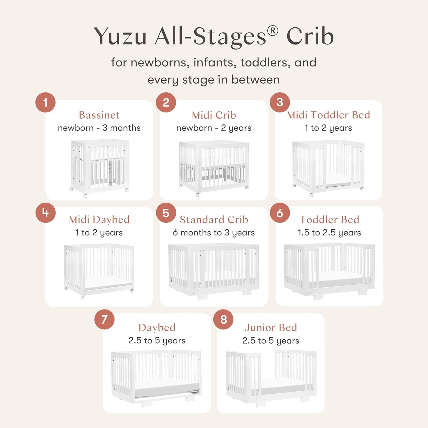 Yuzu 8-In-1 Convertible Crib With All-Stages Conversion Kits