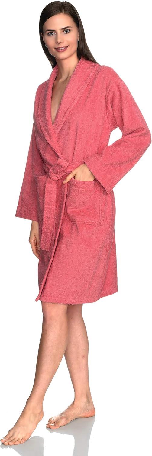 TowelSelections Women's Robe, Turkish Cotton Short Terry Bathrobe X-Large Sun Kissed Coral