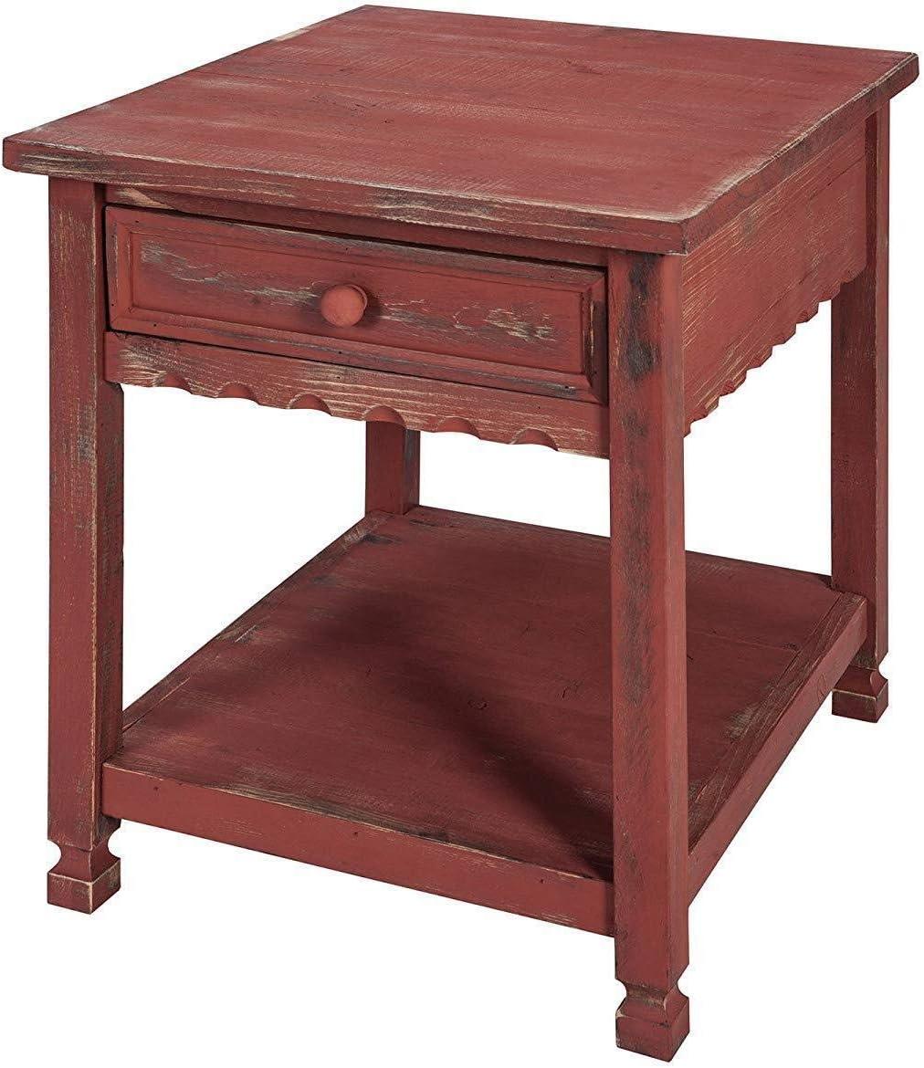 Rustic Cottage End Table - Rustic Antique Finish - Alaterre