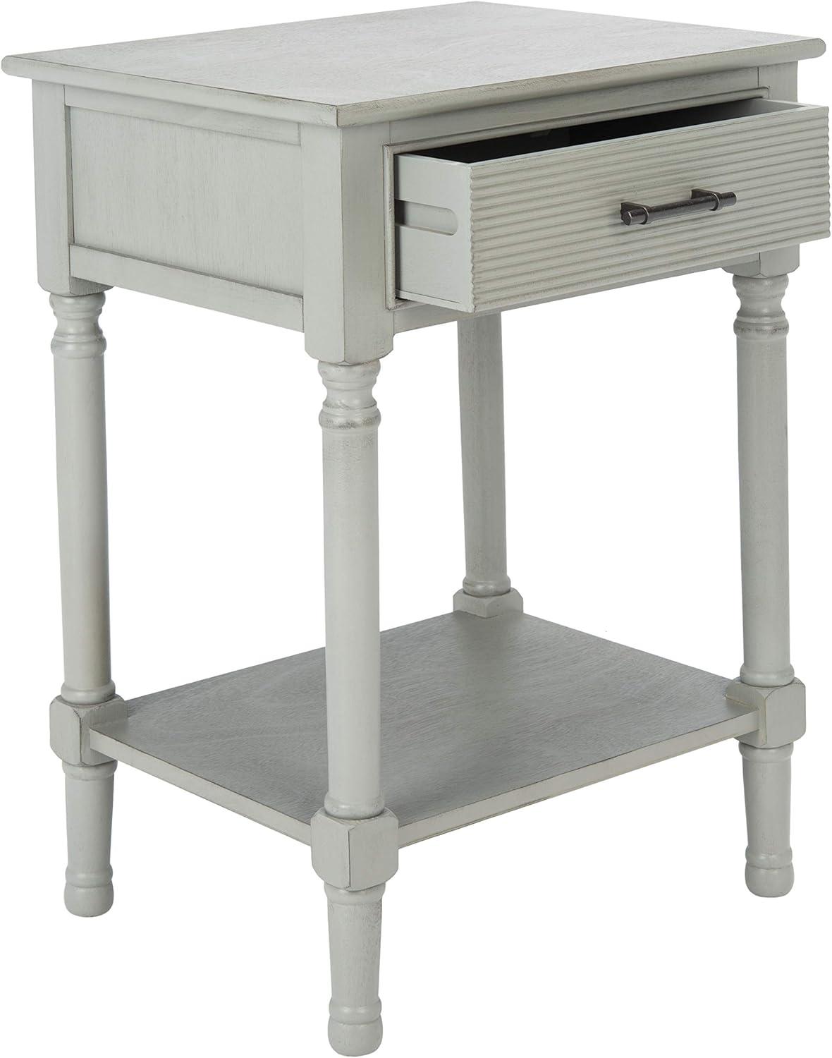 Ryder 1 Drawer Accent Table - Distressed Grey - Safavieh