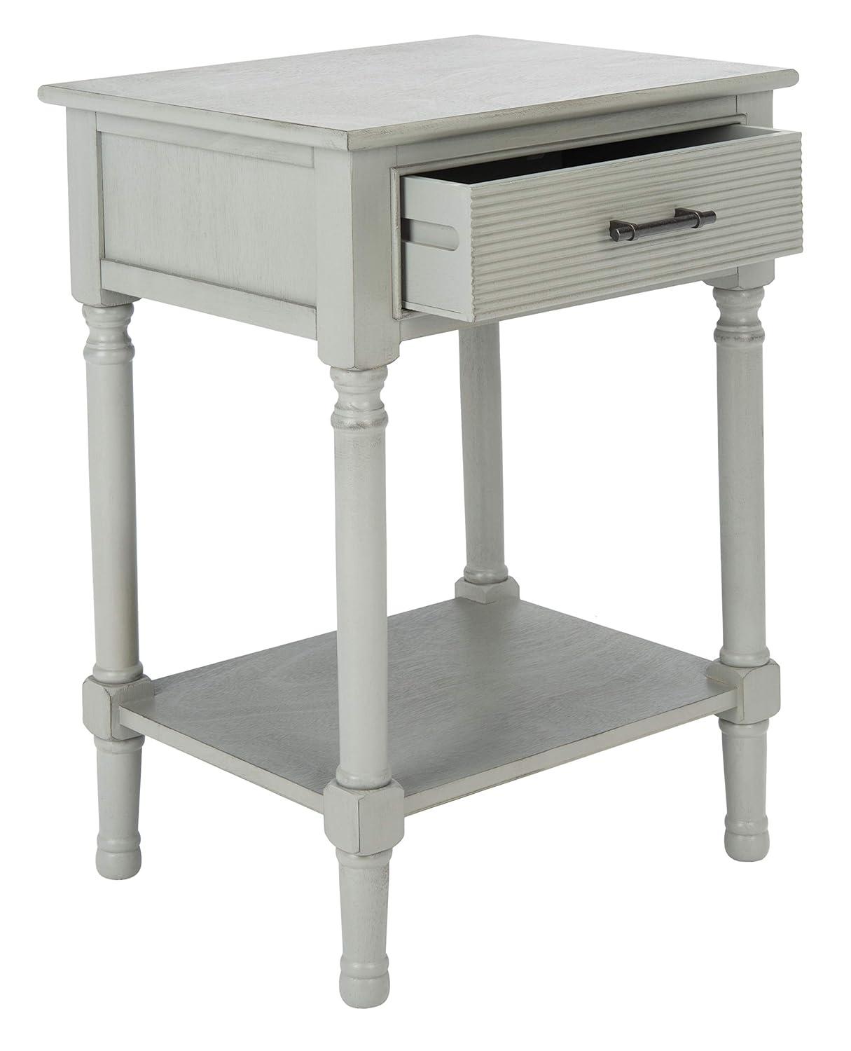 Ryder 1 Drawer Accent Table - Distressed Grey - Safavieh