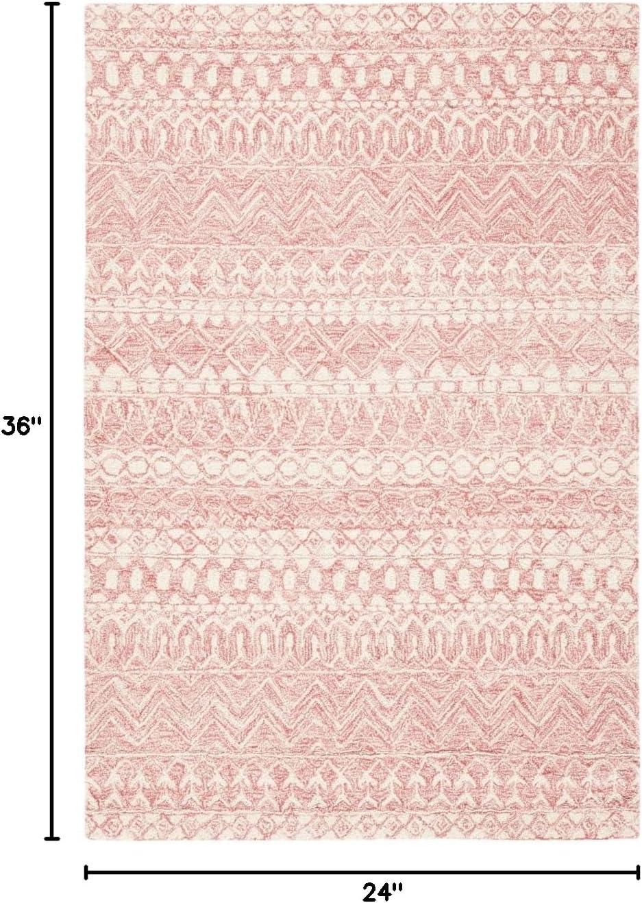 SAFAVIEH Micro-Loop Daithi Geometric Area Rug, Blue/Ivory, 10' x 14'