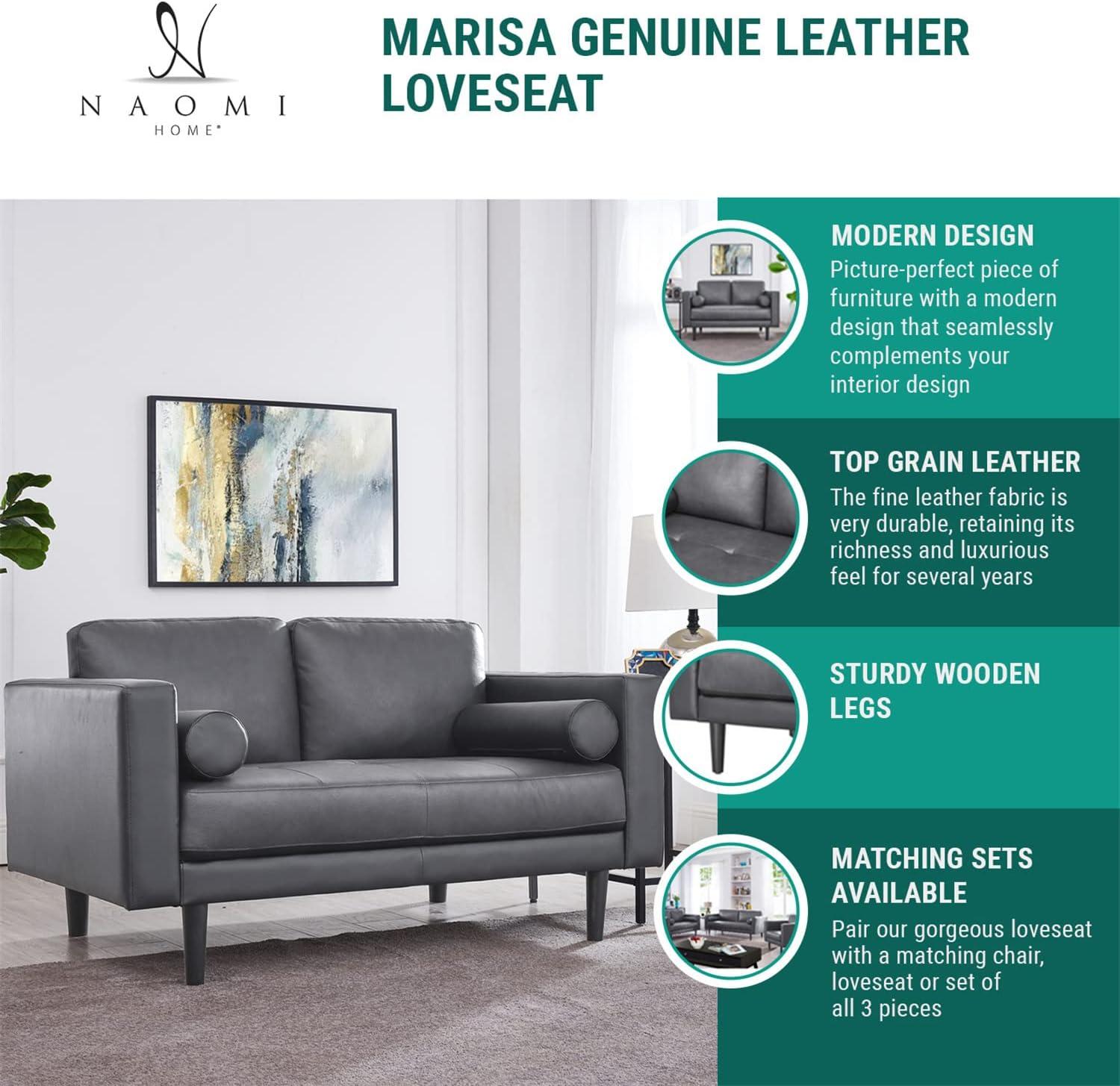 Modern Leather Loveseat in Black, Loveseat Sofa Couch for Bedroom, Living Room Furniture, Space-Saving 2 Seater Couch for Living Room, Bedroom, Apartment, Small spaces, Tan