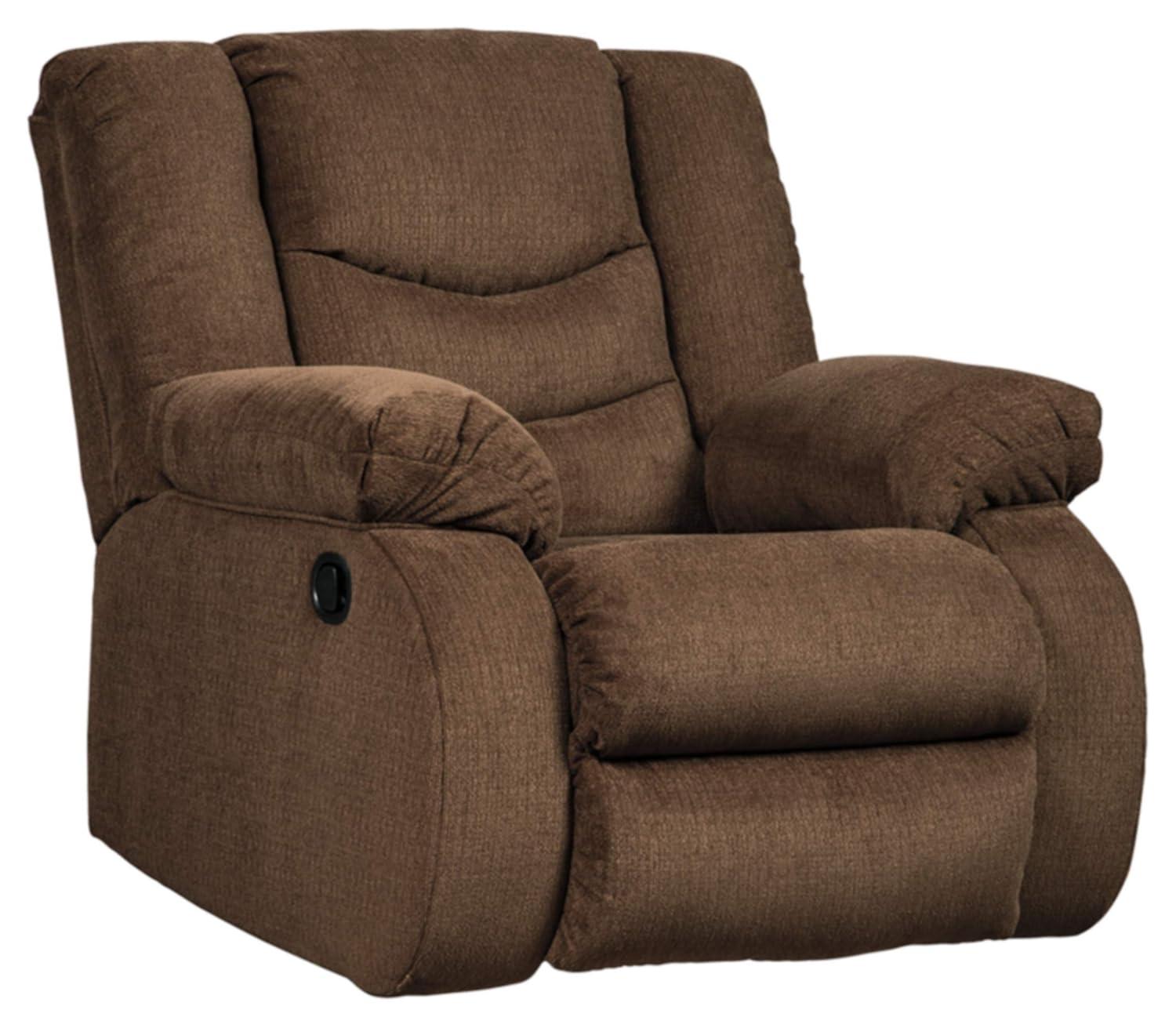 Chocolate Brown Traditional Metal Recliner with Plush Cushions