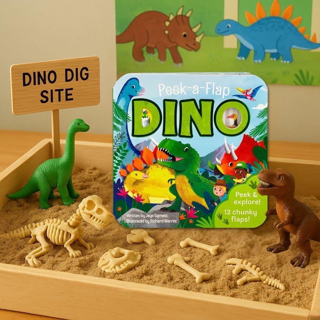 Dino - (Peek-A-Flap Children's Interactive Lift-A-Flap Board Book) by Jaye Garnett (Board Book)