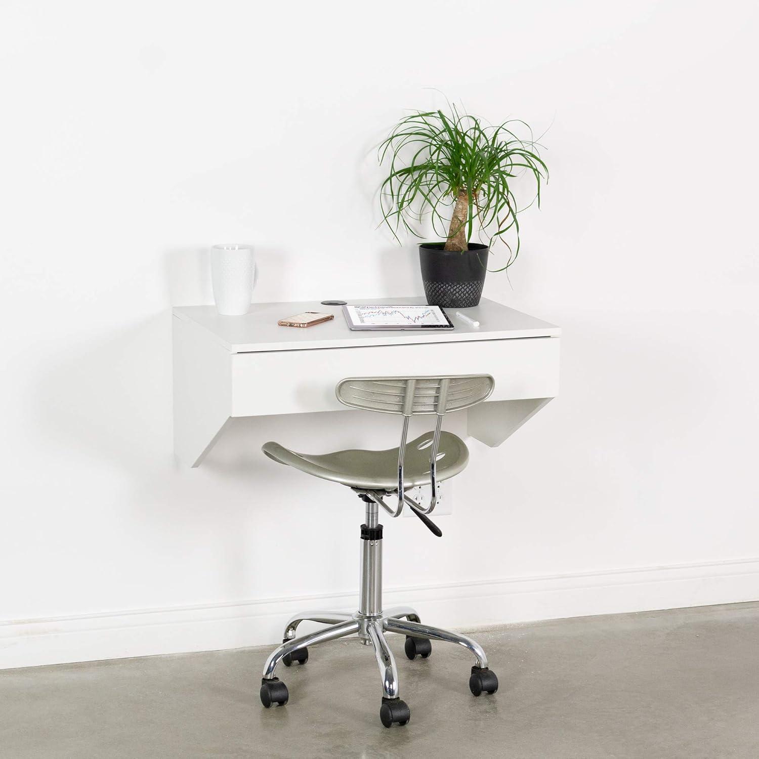 Vivo VIVO White Floating Wall Mounted Storage Shelf, Desk Drawer, DESK-SF01W