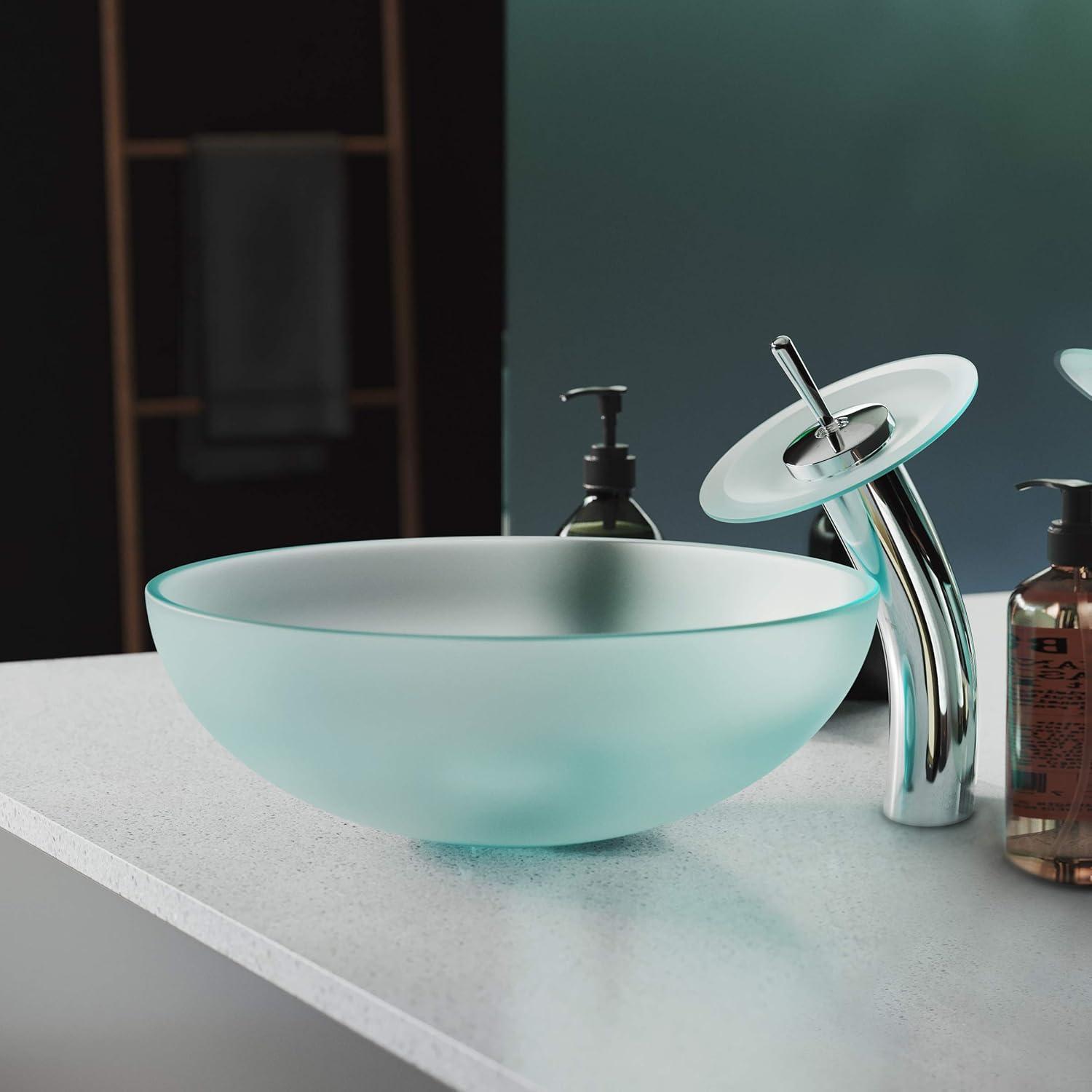 Cascade 16.5 Glass Vessel Sink with Faucet