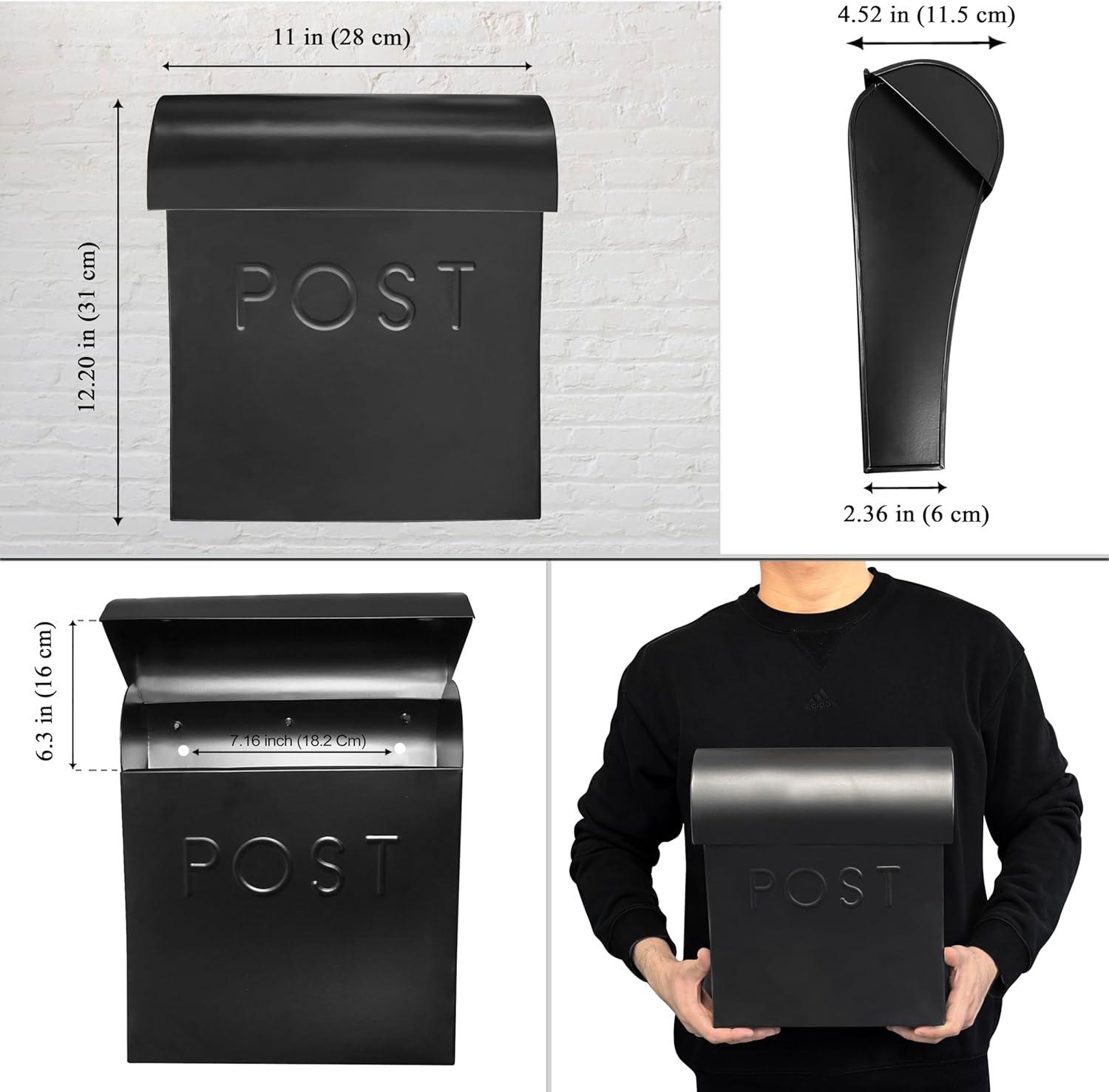 NACH Vicki Euro Farmhouse Max Water and Rust Protection Post Wall Mounted Mailbox