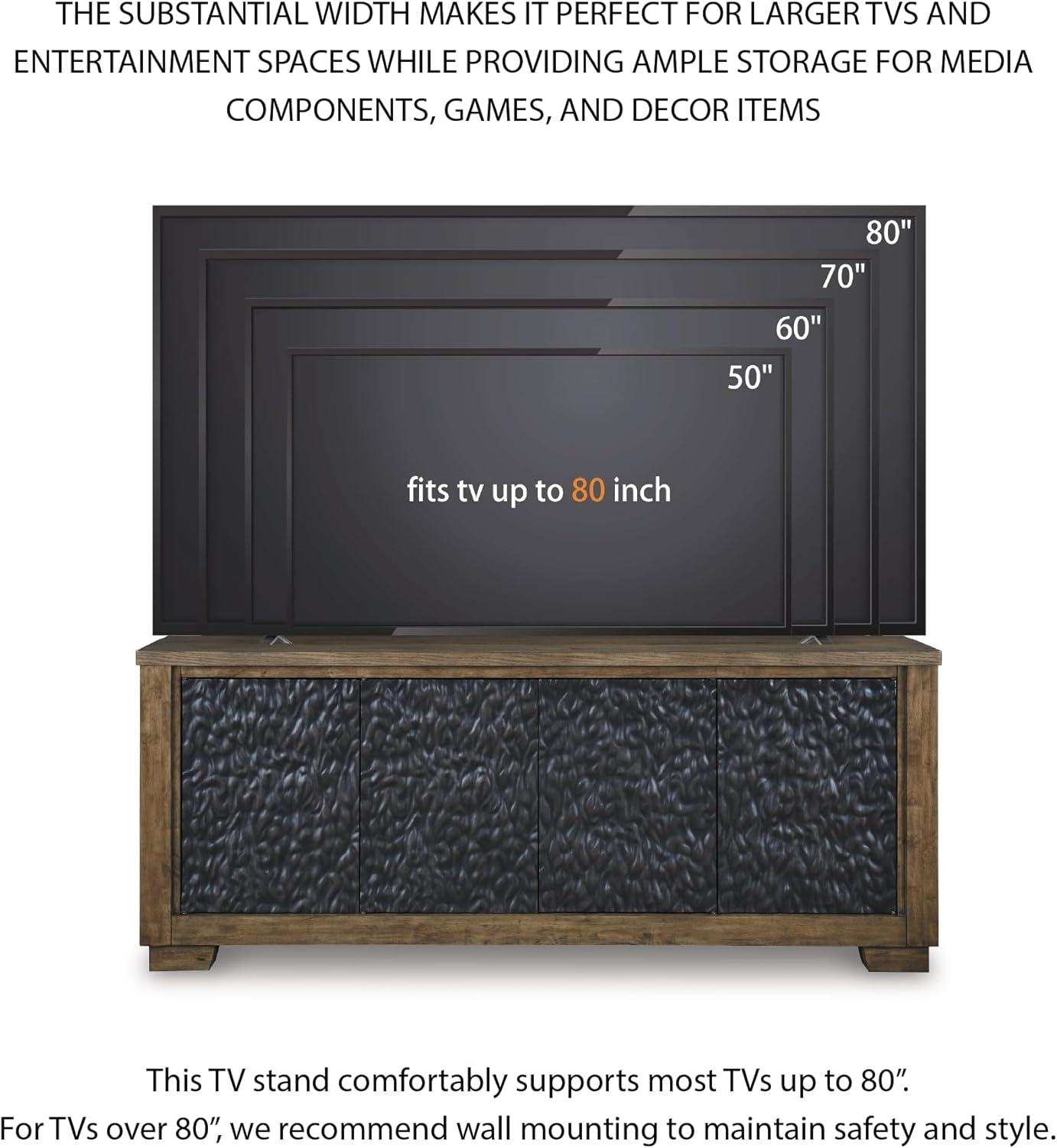 Signature Design by Ashley Rosswain Brown 80" TV Stand for TVs up to 91"