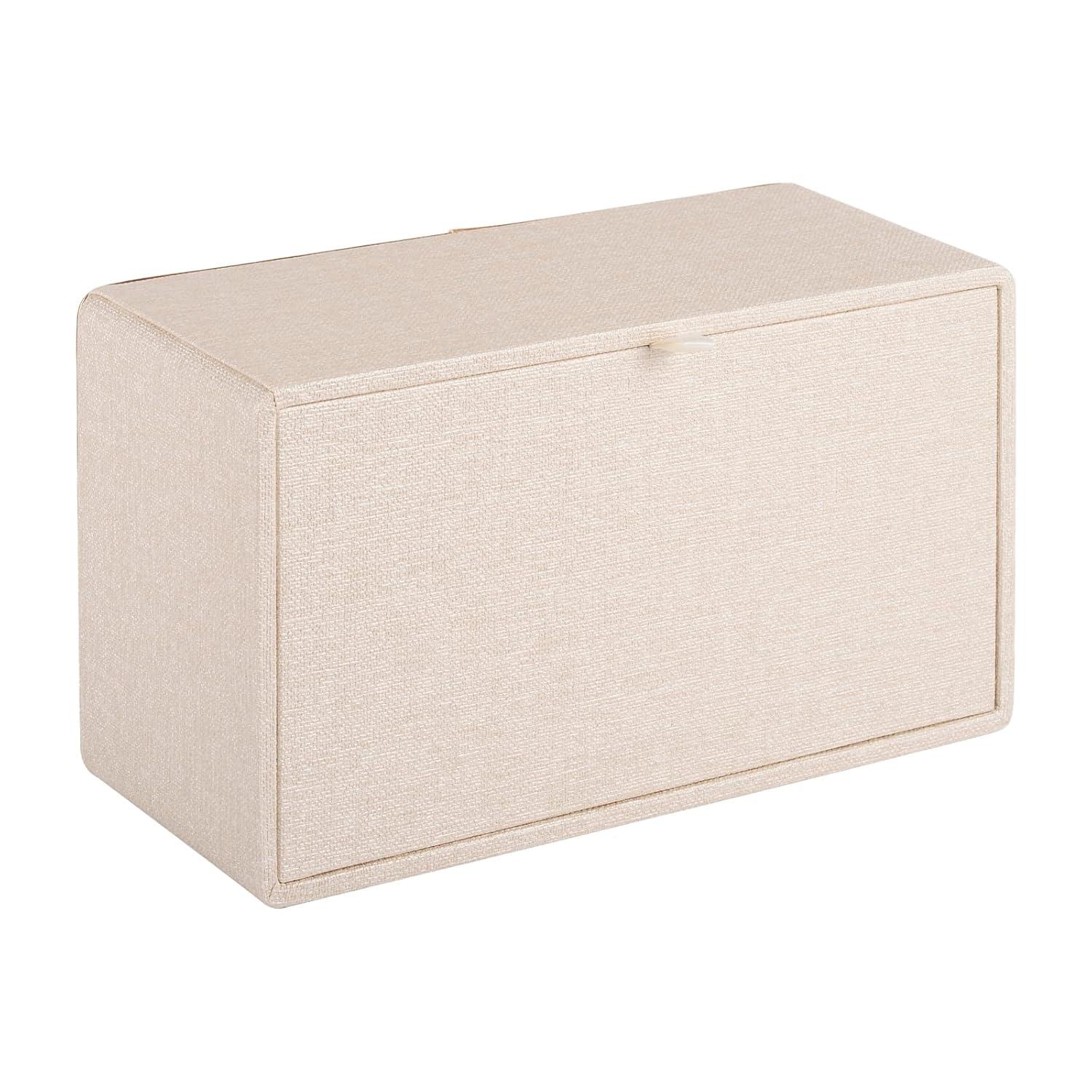 Fashion Leather Tissue Box Holder,Rectangular Tissue Box Cover for Bathroom Dresser Night Stand,Napkin Box Drawer Paper Dispenser,Home Office car Tissue Holder with Magnetic Bottom (Beige)