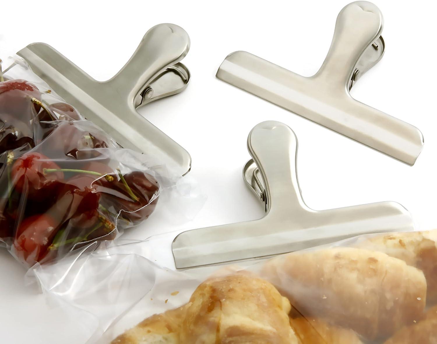 Brushed Stainless Steel Jumbo Airtight Bag Clip