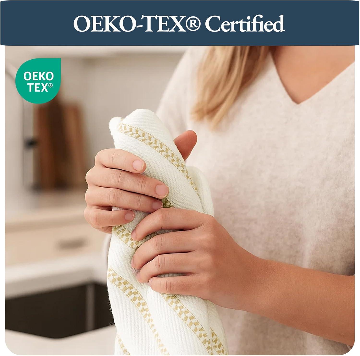 KAF Home Madison Set of 4 Absorbent, Durable and Soft Kitchen Towels | 18" x 28"  - Sunshine