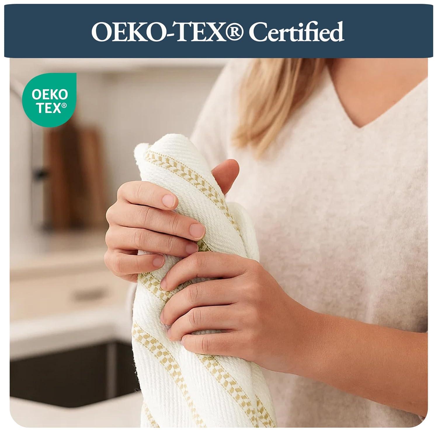 KAF Home Madison Set of 4 Absorbent, Durable and Soft Kitchen Towels | 18" x 28"  - Sunshine