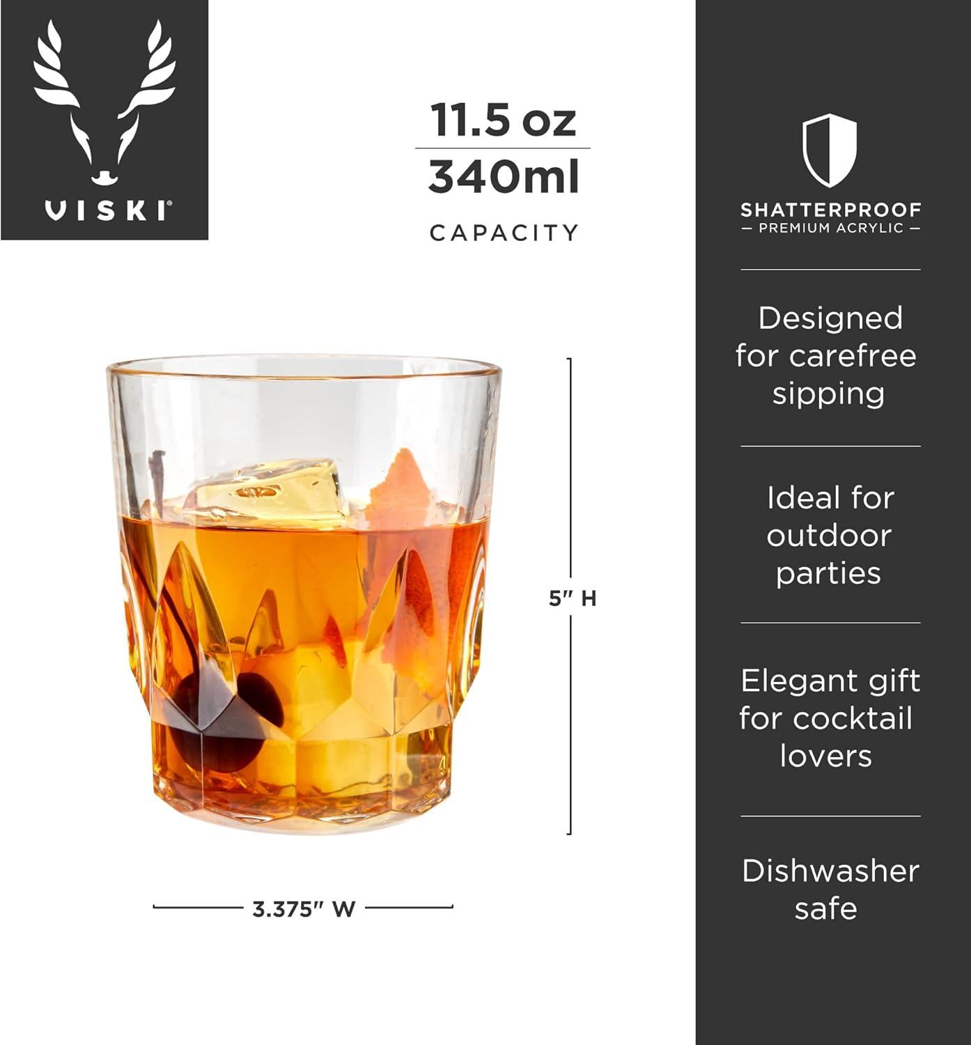 Viski Shatterproof Drinking Glasses - Acrylic