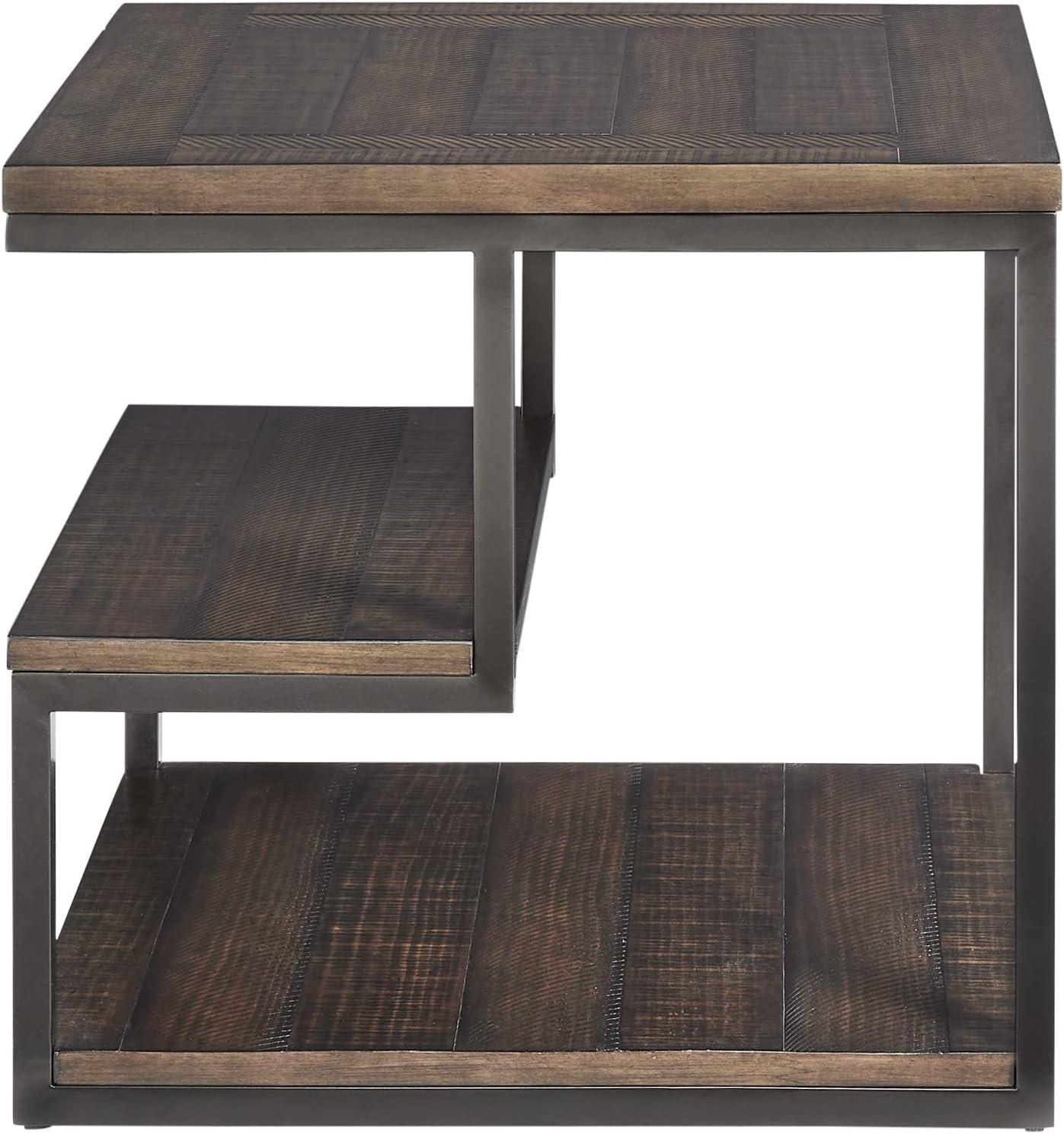 Progressive Furniture Lake Forest Wood End Table in Cola Brown