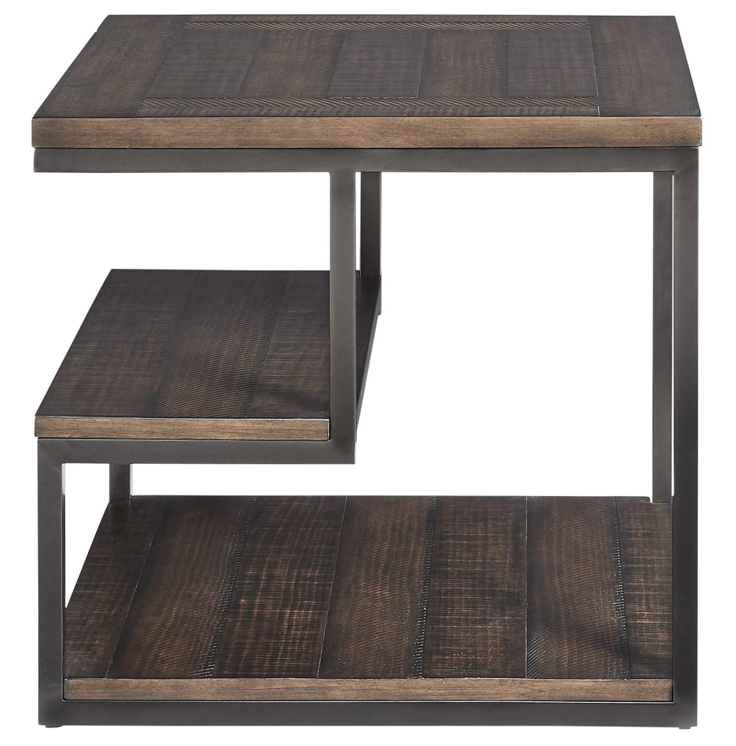 Progressive Furniture Lake Forest Wood End Table in Cola Brown
