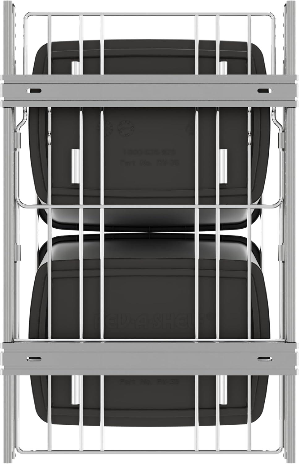 Rev-A-Shelf Double Pull Out Trash Can 27 Qt for Kitchen