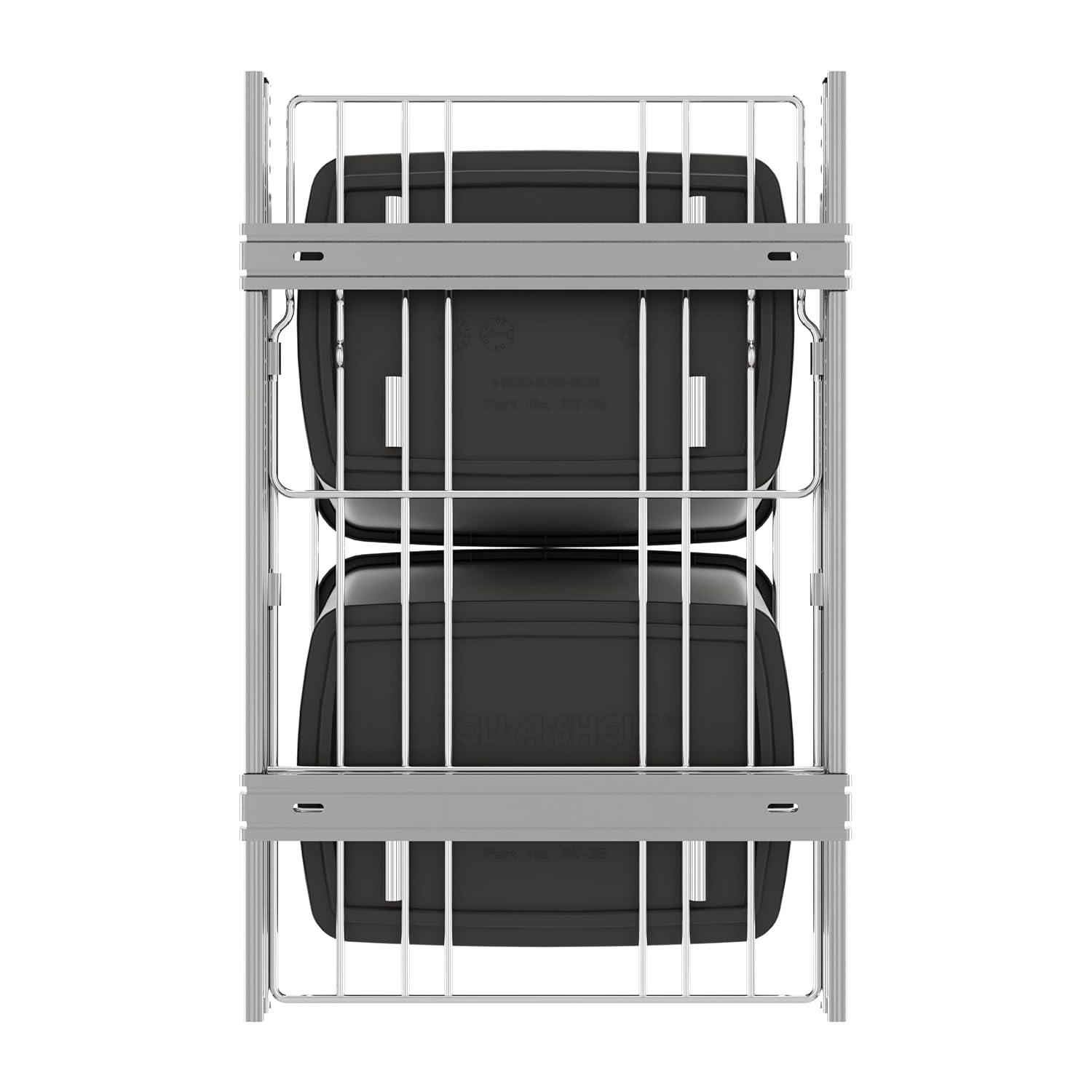 Rev-A-Shelf Double Pull Out Trash Can 27 Qt for Kitchen
