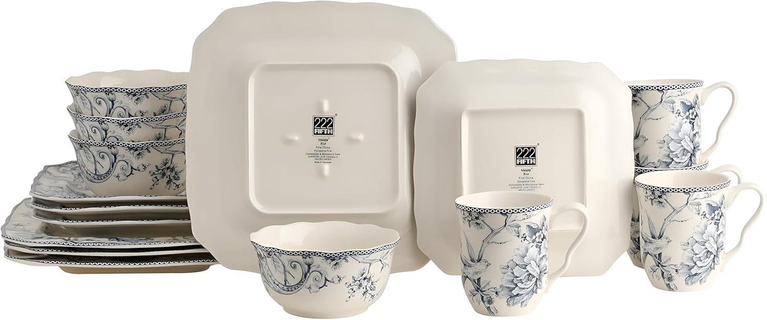 222 Fifth 222 Fifth Adelaide 16-Piece Porcelain Floral Dinnerware Set - Service For 4