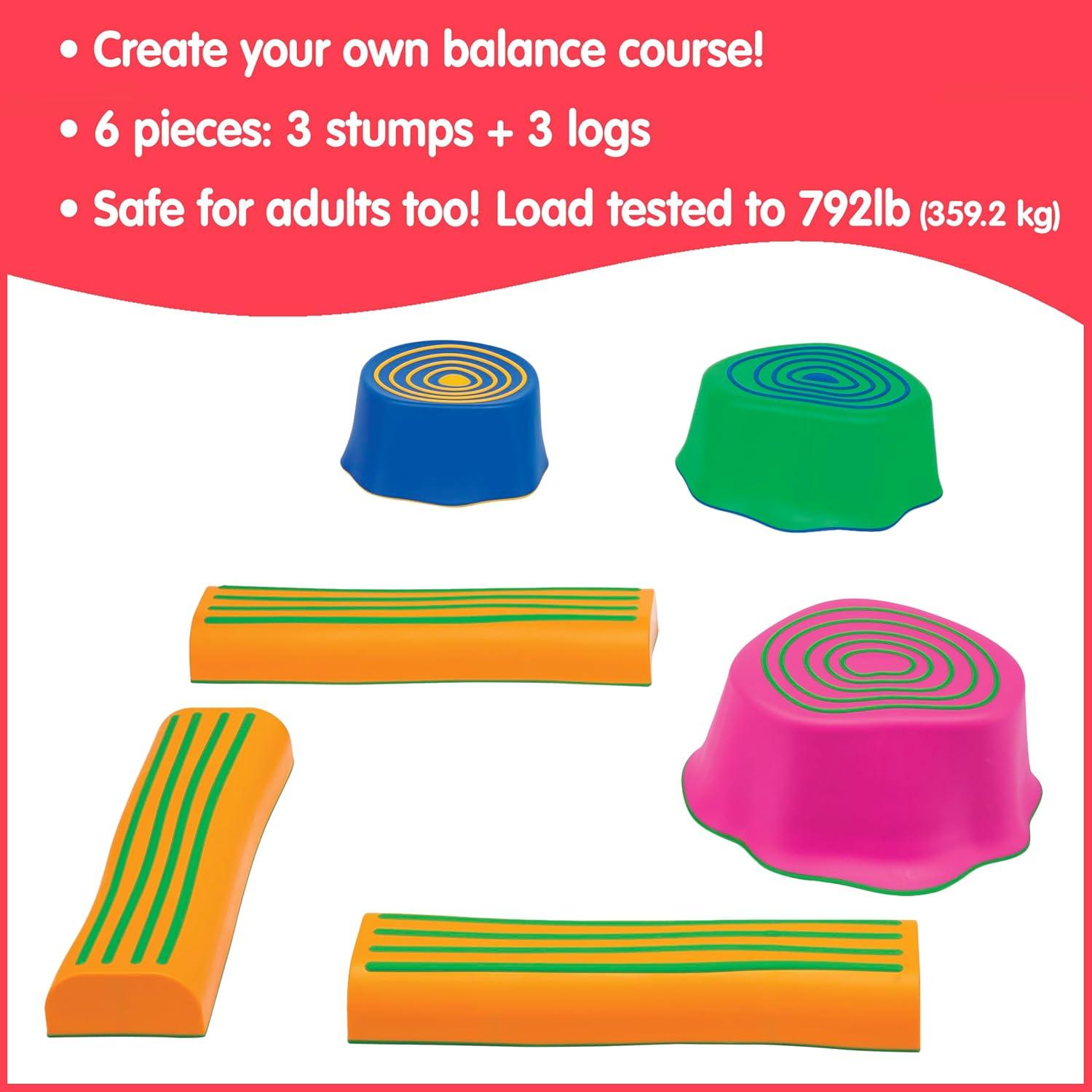 Colorful Plastic Stumps and Logs Obstacle Course Set