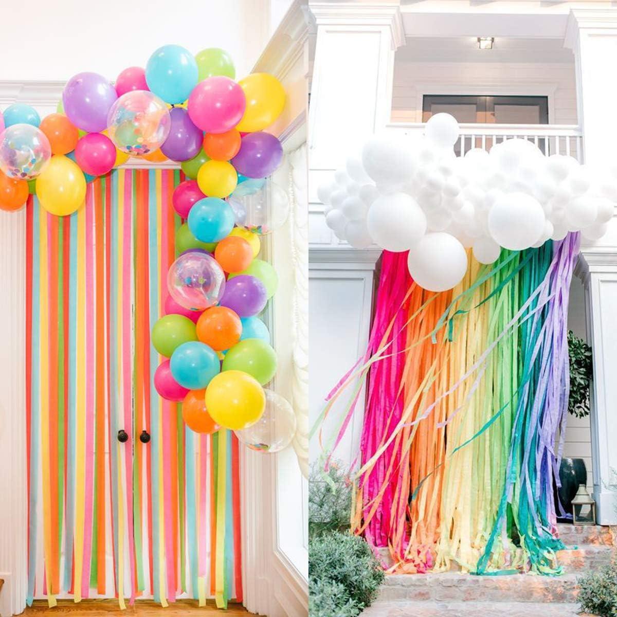 Coceca 12 Rolls 984ft Crepe Paper Streamers in 12 Colors for Rainbow Party Decorations Wedding Ceremony Birthday Indoor Decoration RDD5