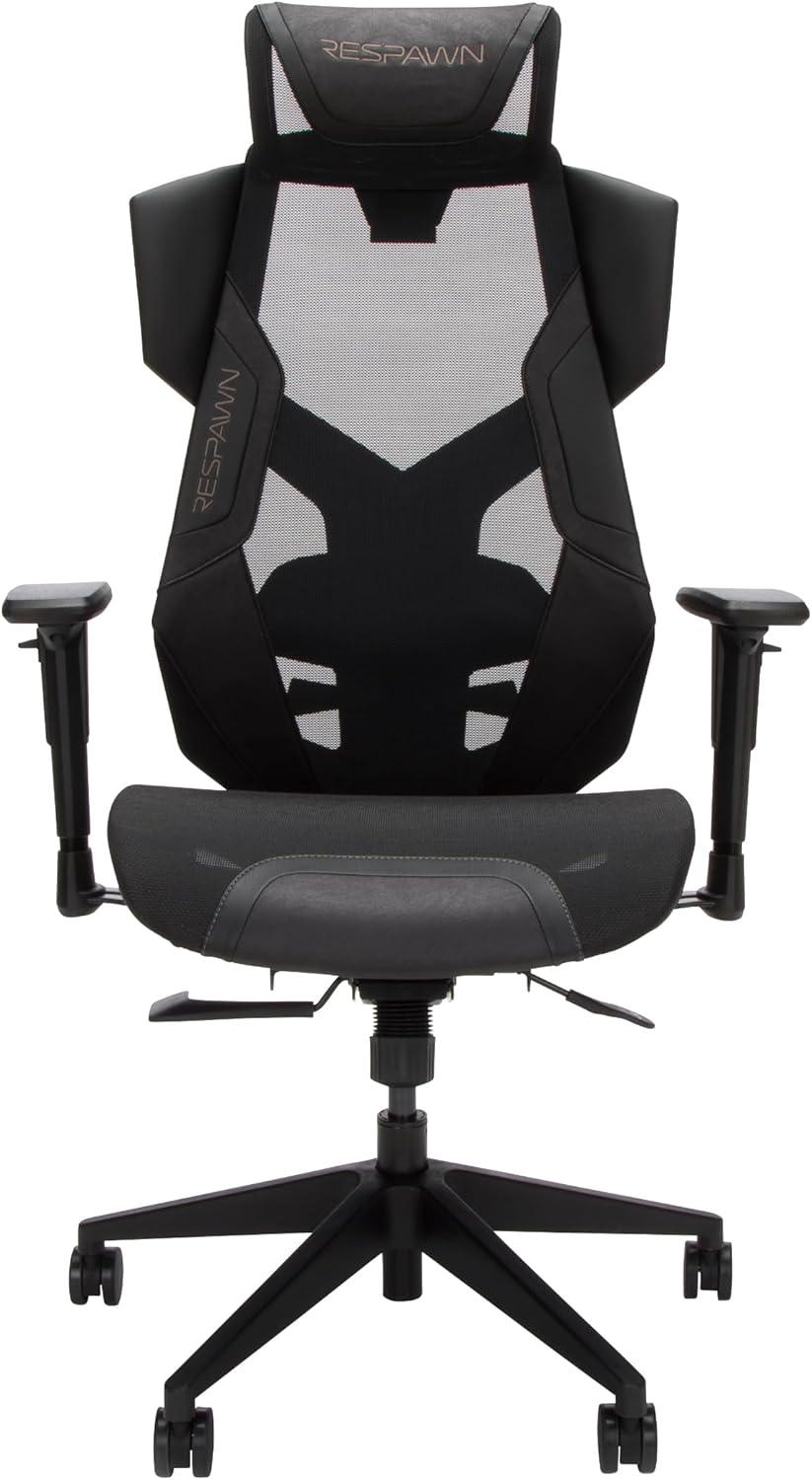 RESPAWN FLEXX Mesh Gaming Chair With Lumbar Support, Ergonomic Gaming Chair with Recline/Tilt Tension Controls, Adjustable Arms, 300lb Max Weight With Wheels for Computer/Desk/Office