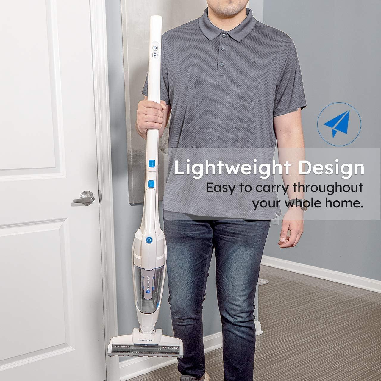 White Convertible Cordless Stick Vacuum with HEPA Filter