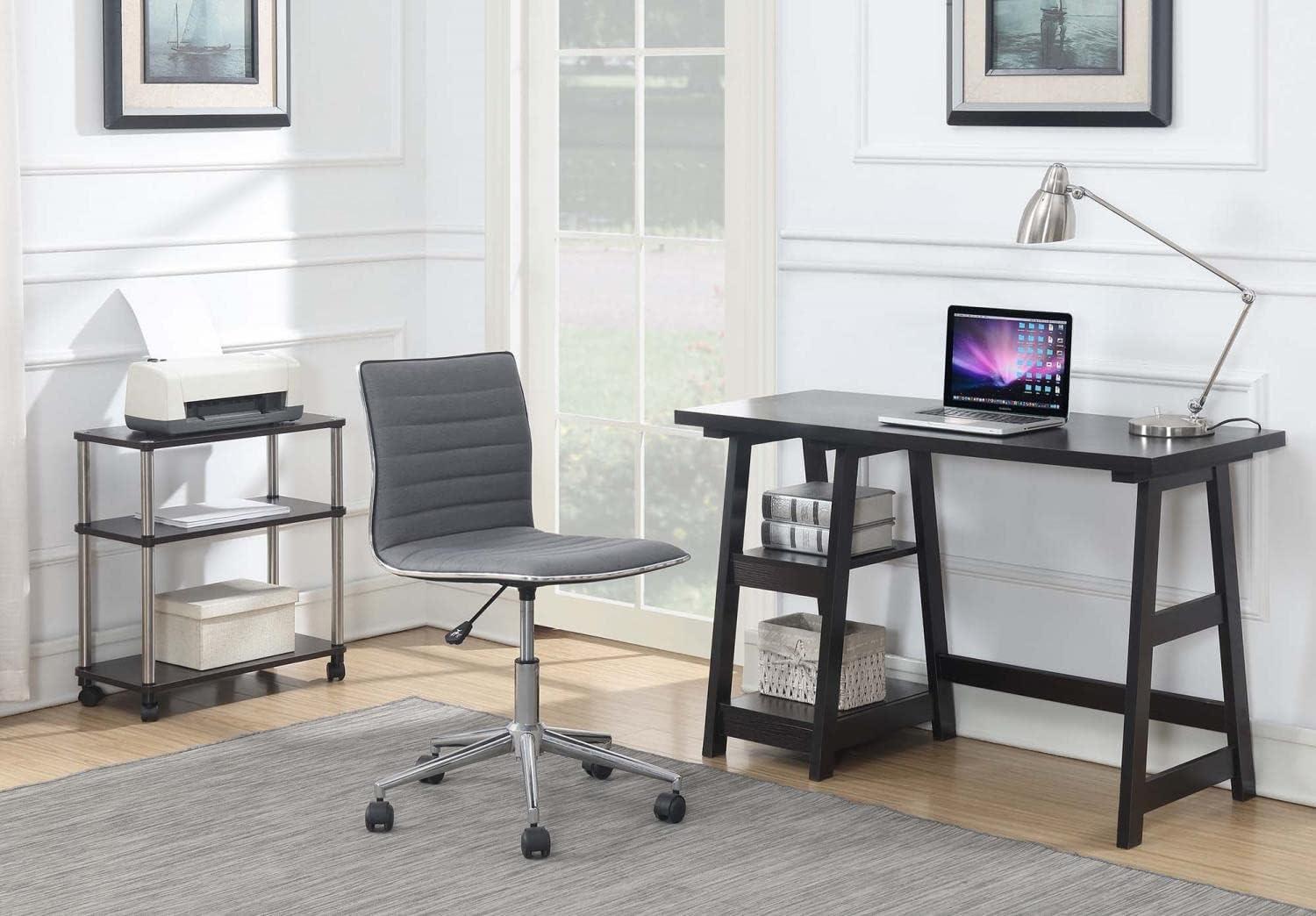 Convenience Concepts Designs2Go 29.25" Tall Trestle Desk with Shelves, Espresso