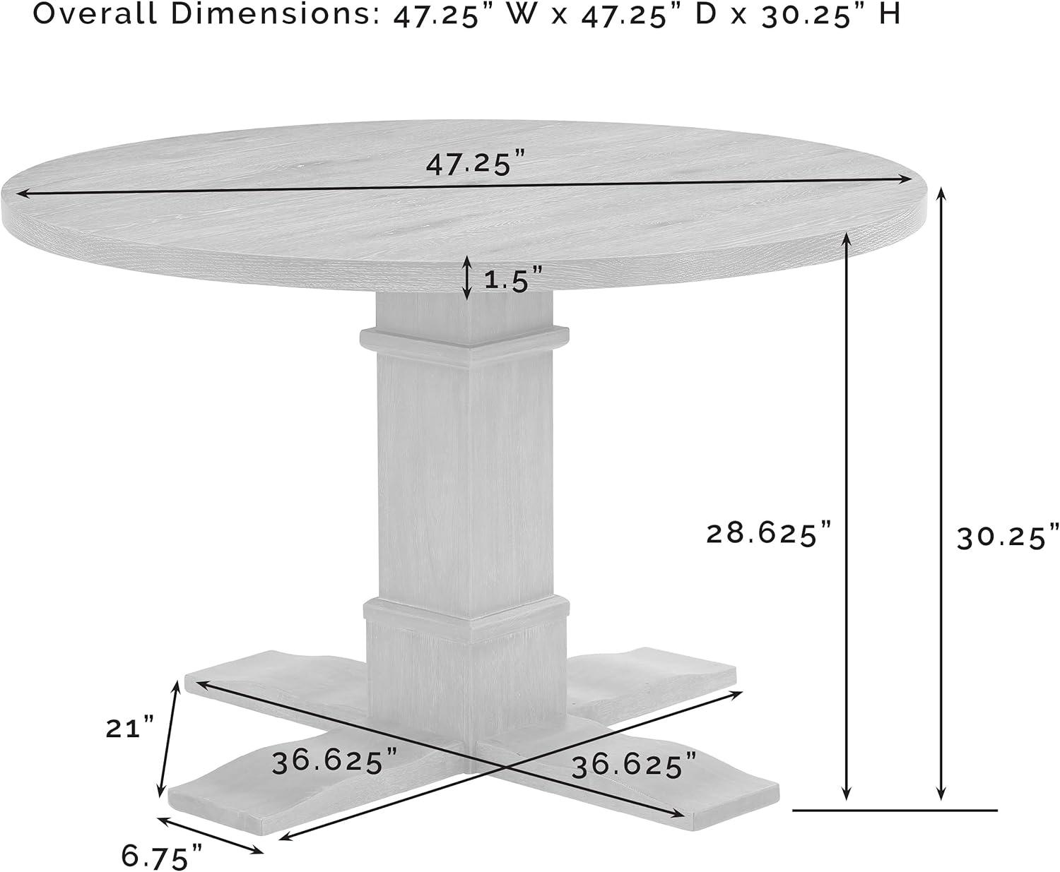 Joanna Round Dining Table Rustic Brown - Crosley