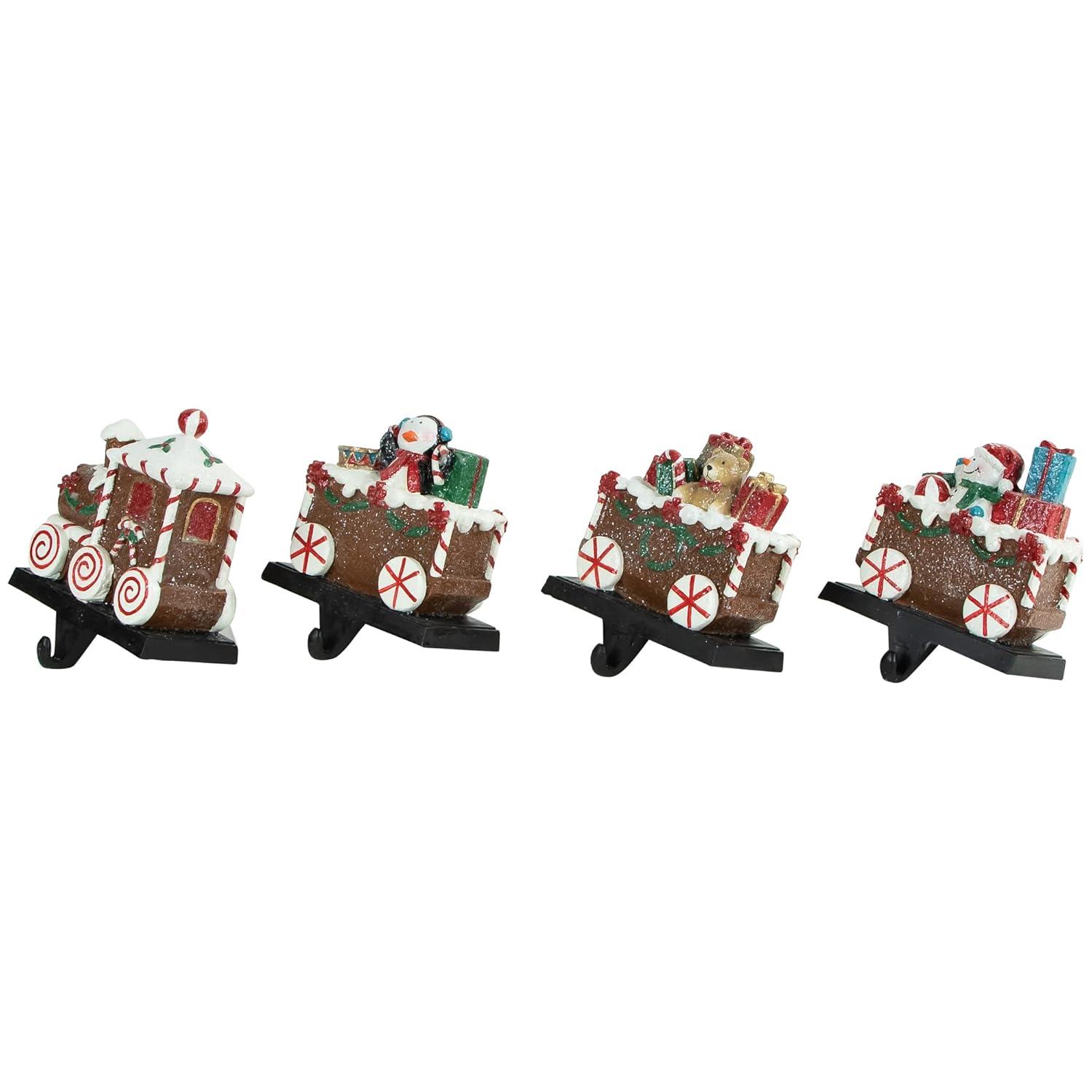 Northlight Seasonal Gingerbread Train Christmas Stocking Holders