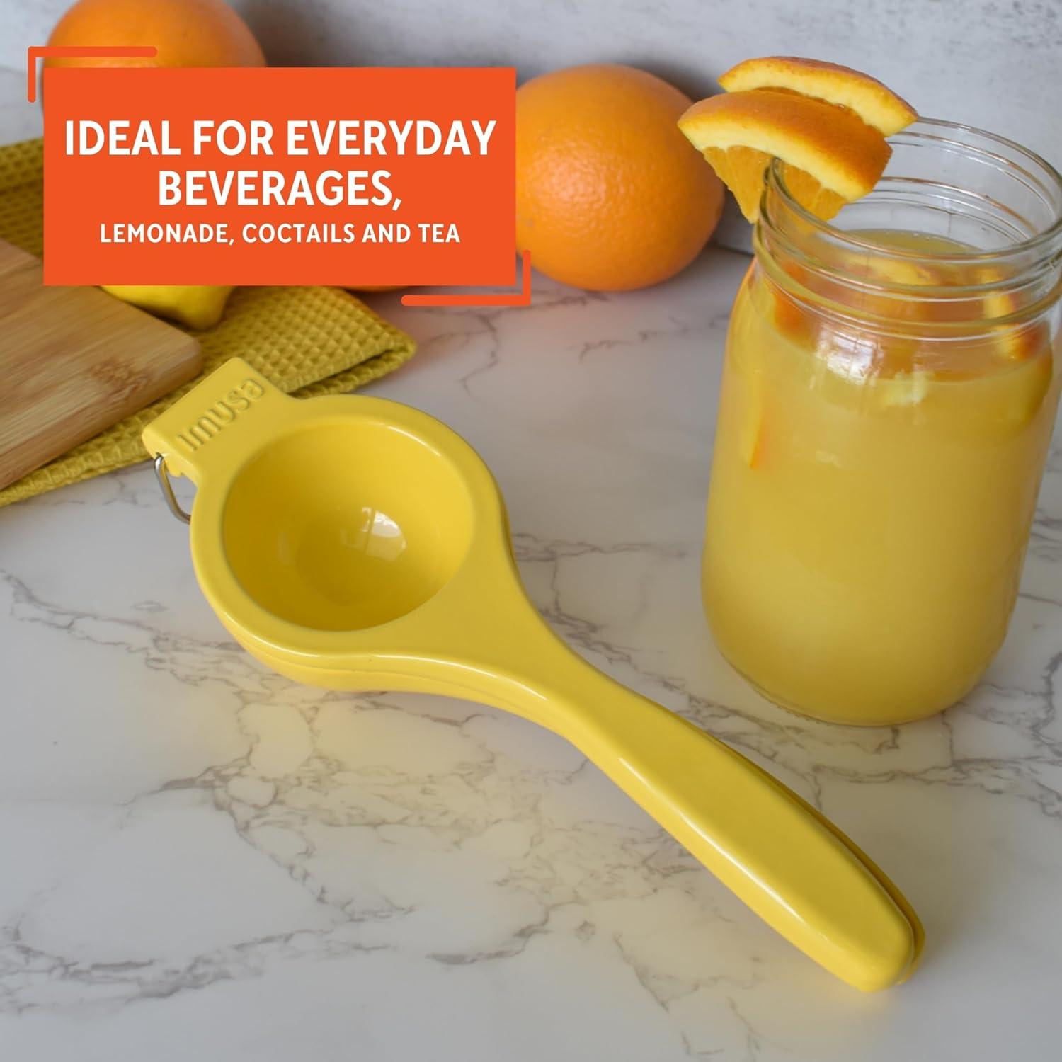 Yellow Cast Aluminum Ergonomic Lemon Squeezer