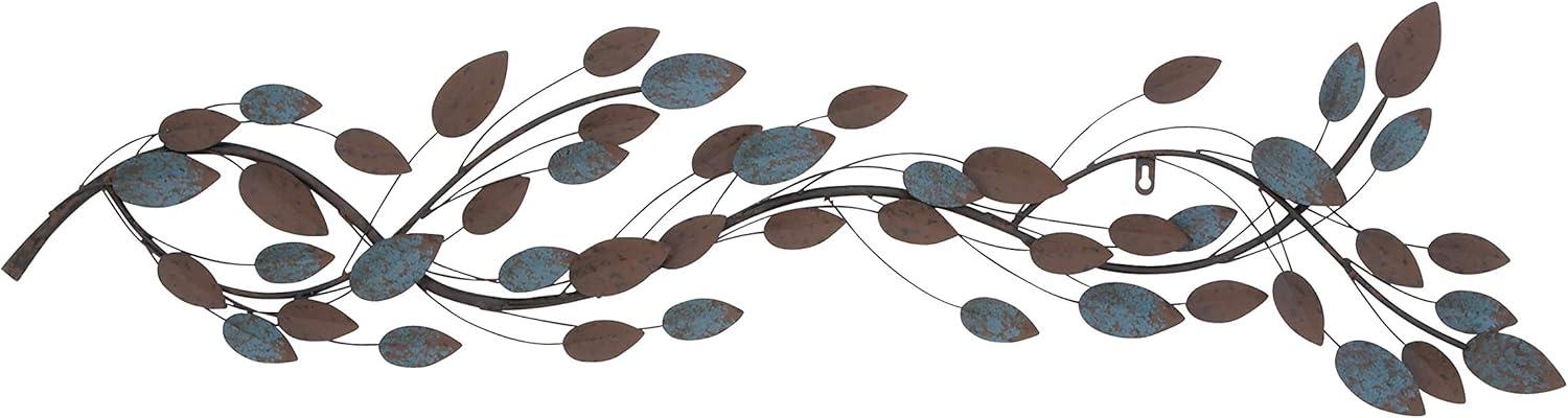 DecMode Brown Metal Leaf Wall Decor