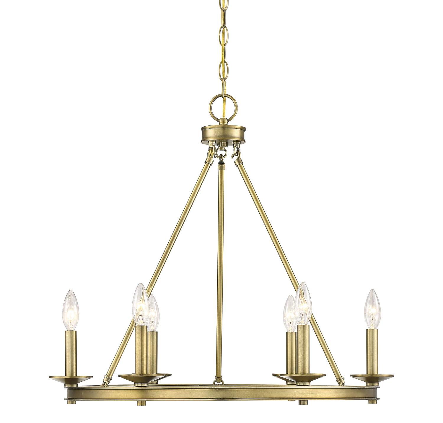 Savoy House Middleton 6 - Light Chandelier in  Warm Brass