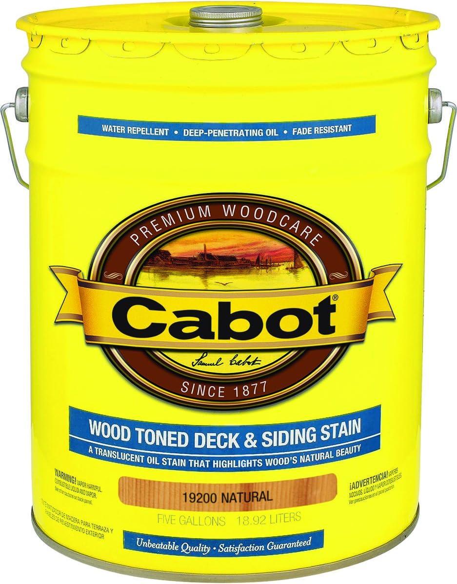 Cabot 19200 5 Gallon- Natural Wood Toned Deck & Siding Stain Oil Modified Resin