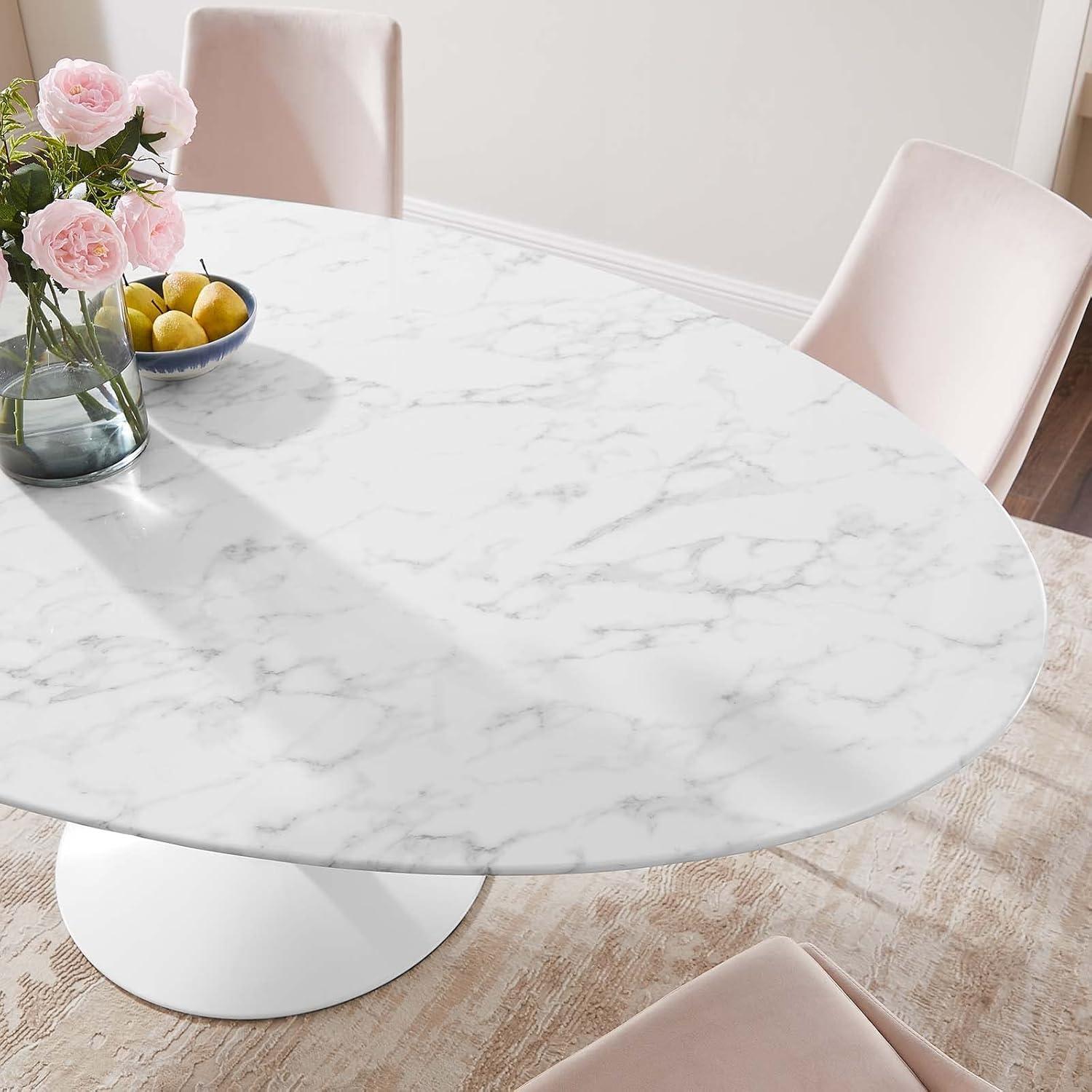 Modway Lippa Oval Artificial Marble Dining Table