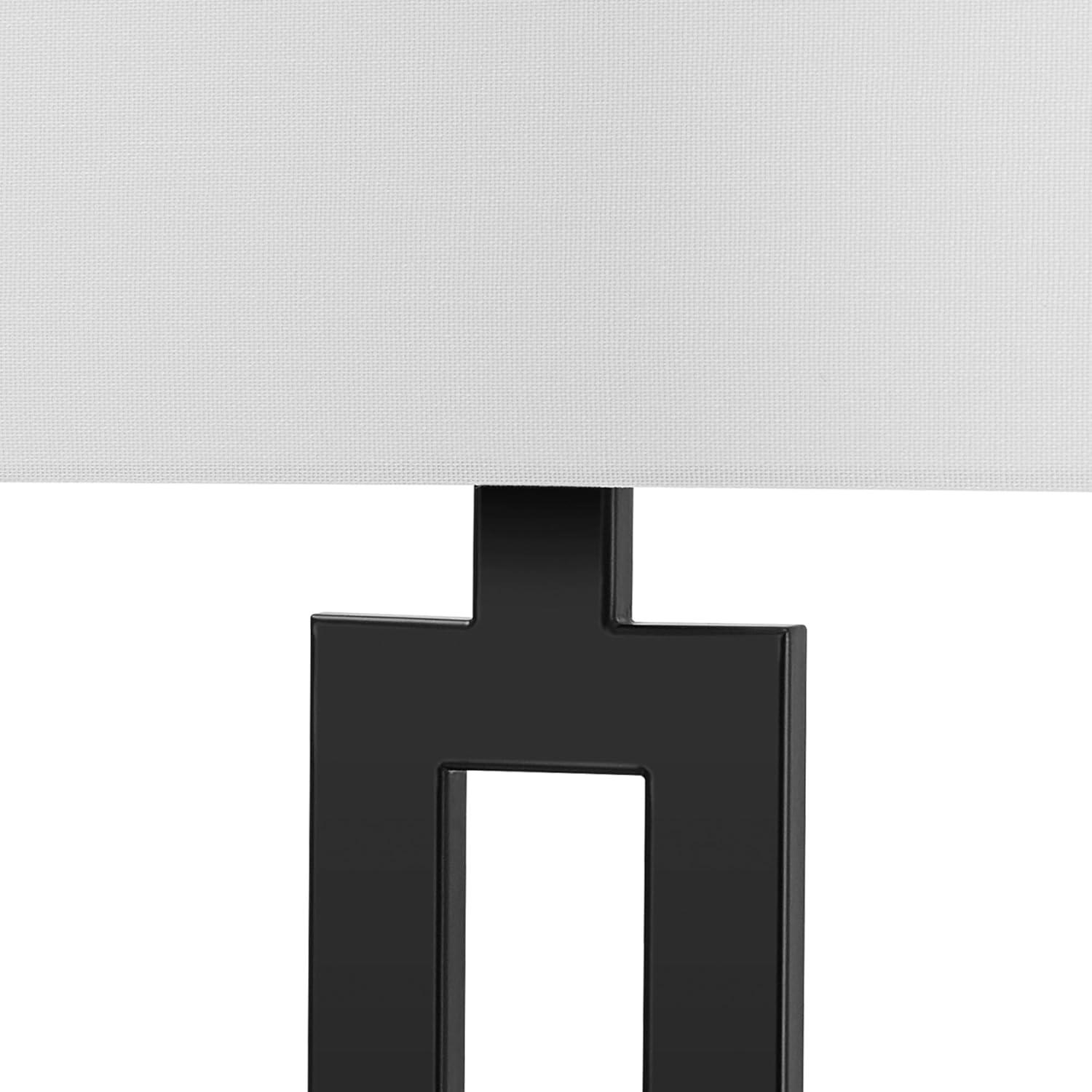 Matte Black 20" Table Lamp with White Linen Shade