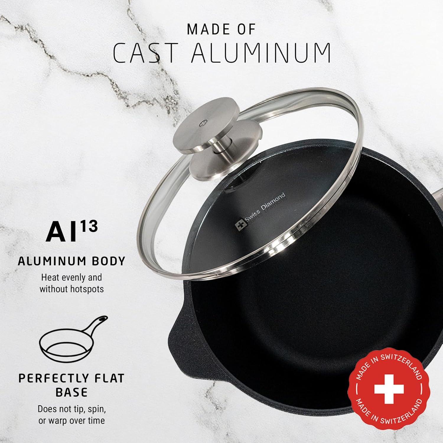 Swiss Diamond 2.2 Quart Saucepan With Lid