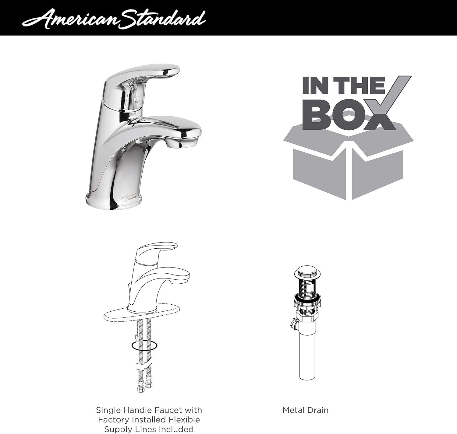 American Standard Colony Pro Single Hole Single-Handle Bathroom Faucet with Pop-Up Drain in Brushed Nickel