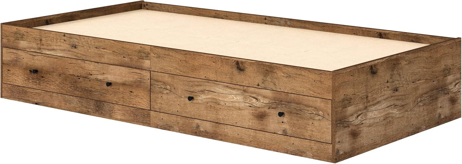 Vintage Oak Twin Captain's Bed with Storage Drawers